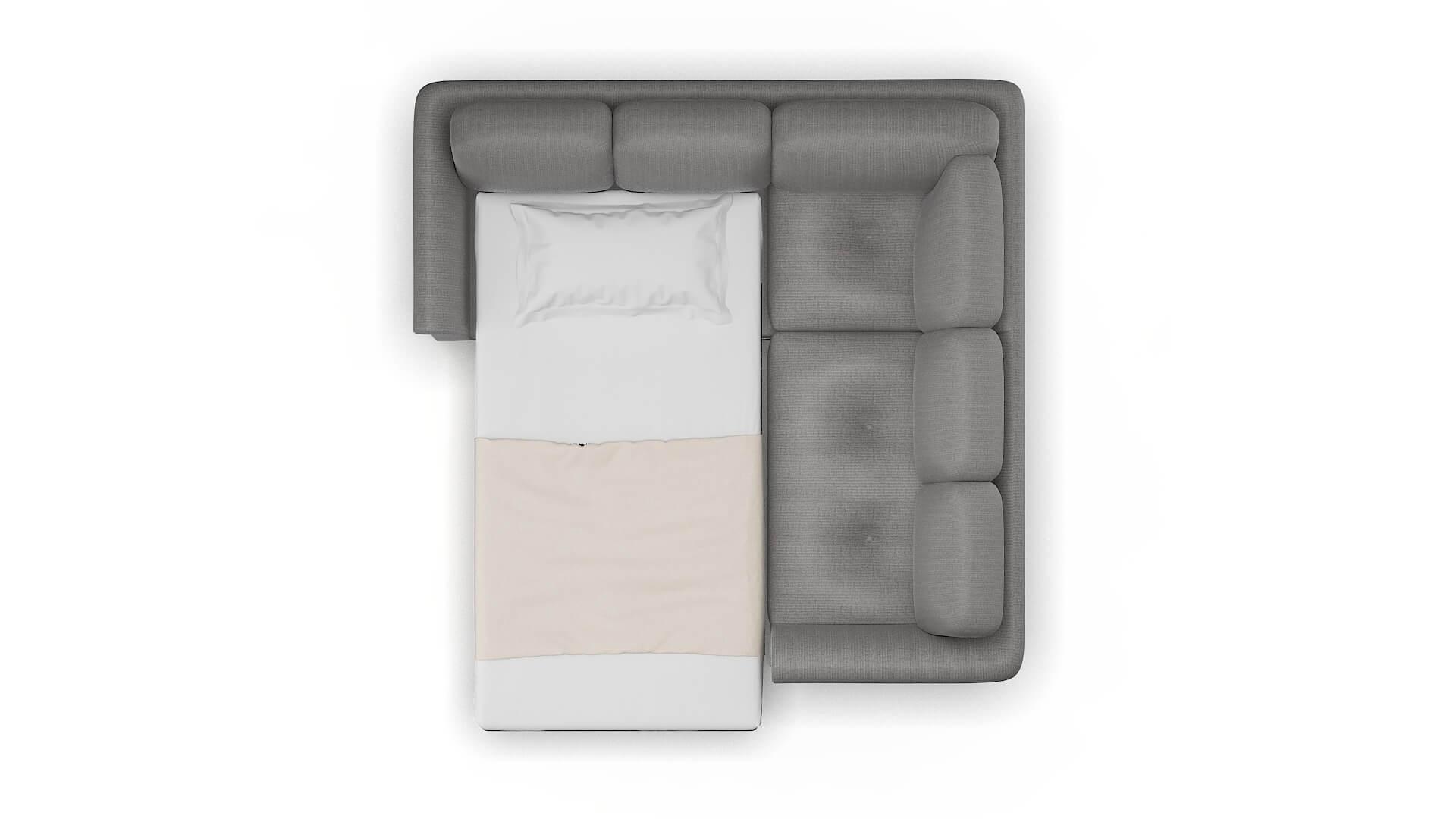 Denver Terrain Oatmeal Sectional Sleeper Espresso legs 3