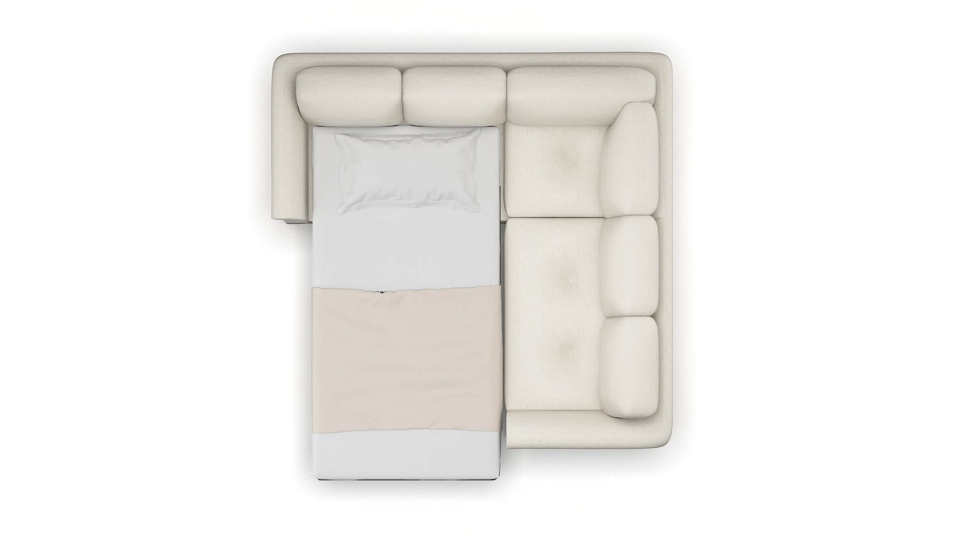 Denver Venus Cream Sectional Sleeper Espresso legs 3