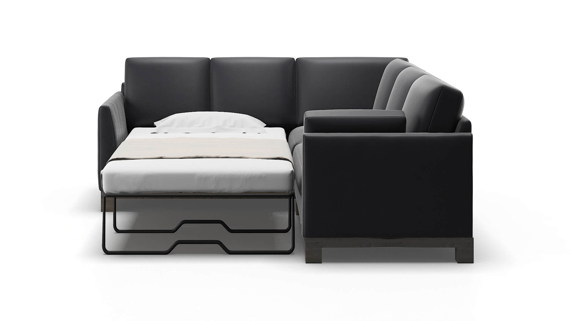 Dover Atlas_plz Navy Sectional Sleeper Espresso legs 1
