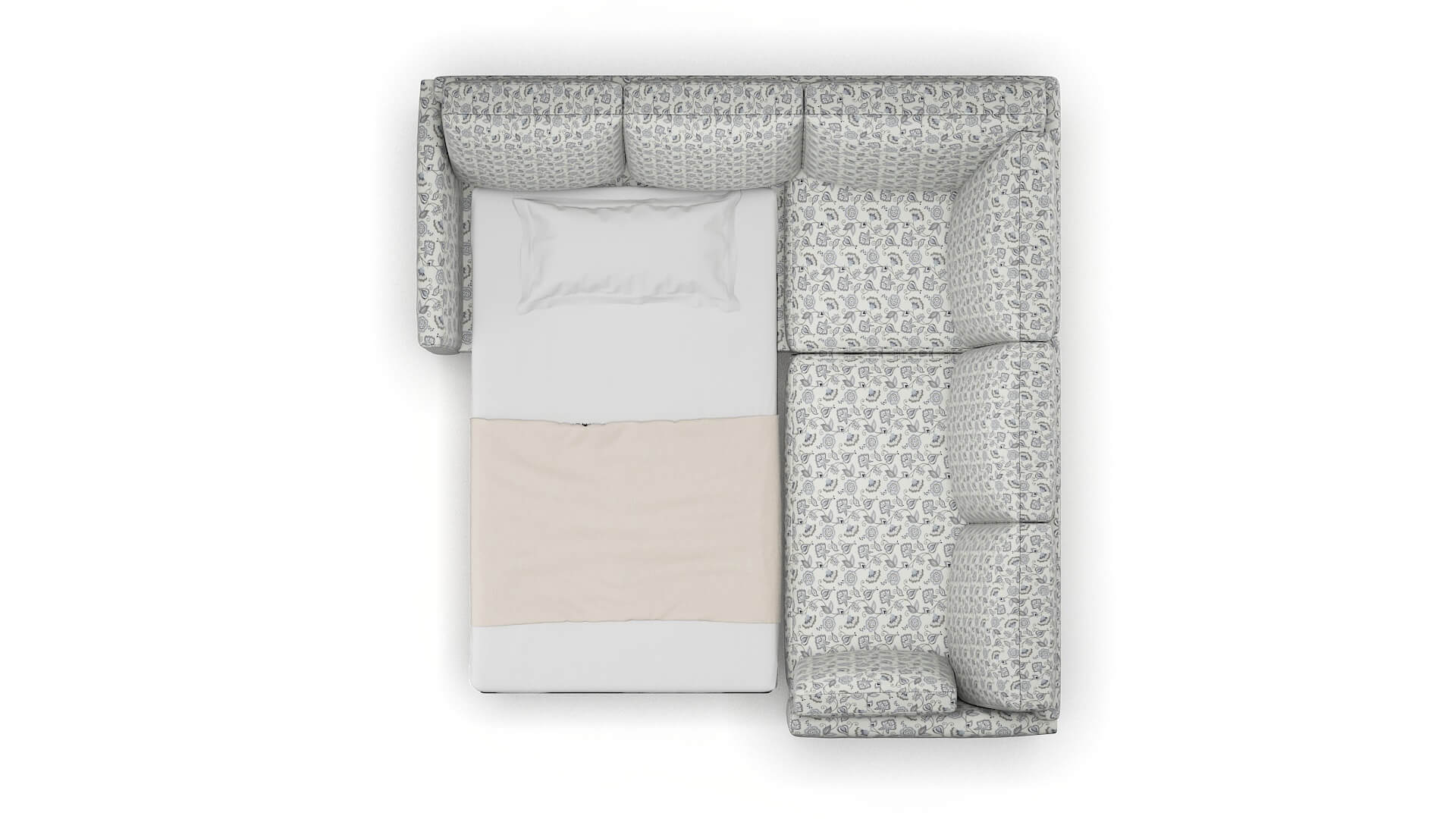 Dover Avignon Sky Sectional Sleeper Espresso legs 3