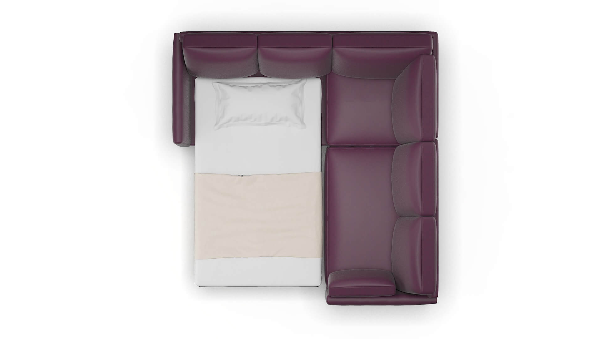 Dover Bella Aubergine Sectional Sleeper Espresso legs 3