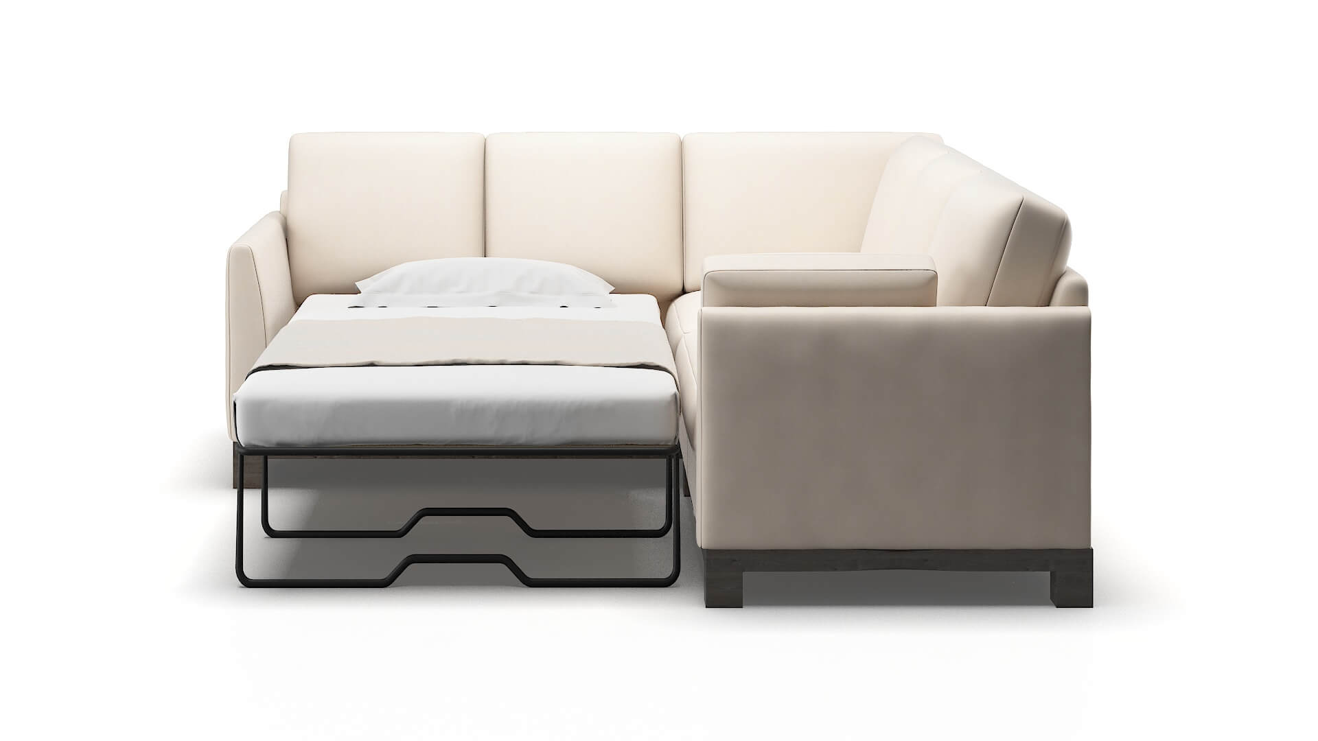 Dover Bella Buckwheat Sectional Sleeper Espresso legs 1