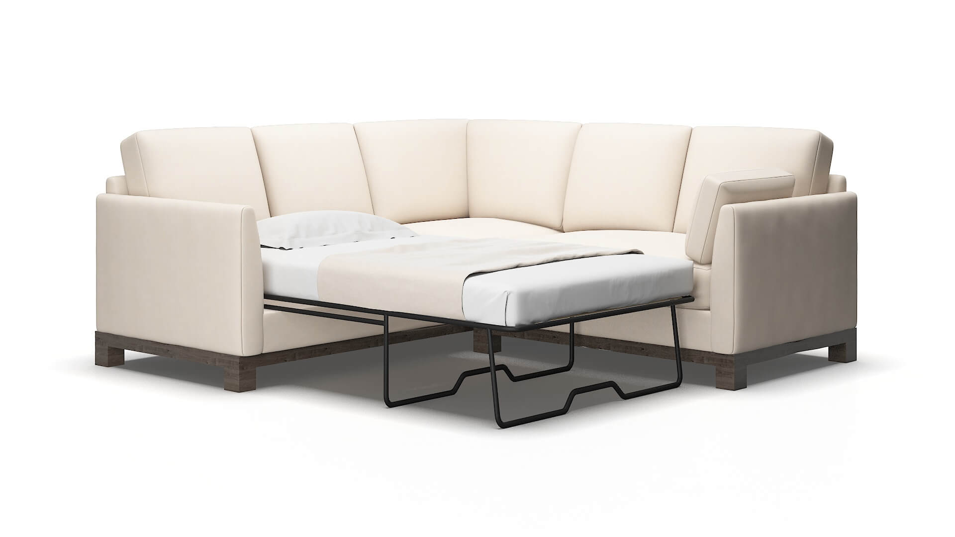 Dover Bella buckwheat Sectional sleeper Espresso Legs  2