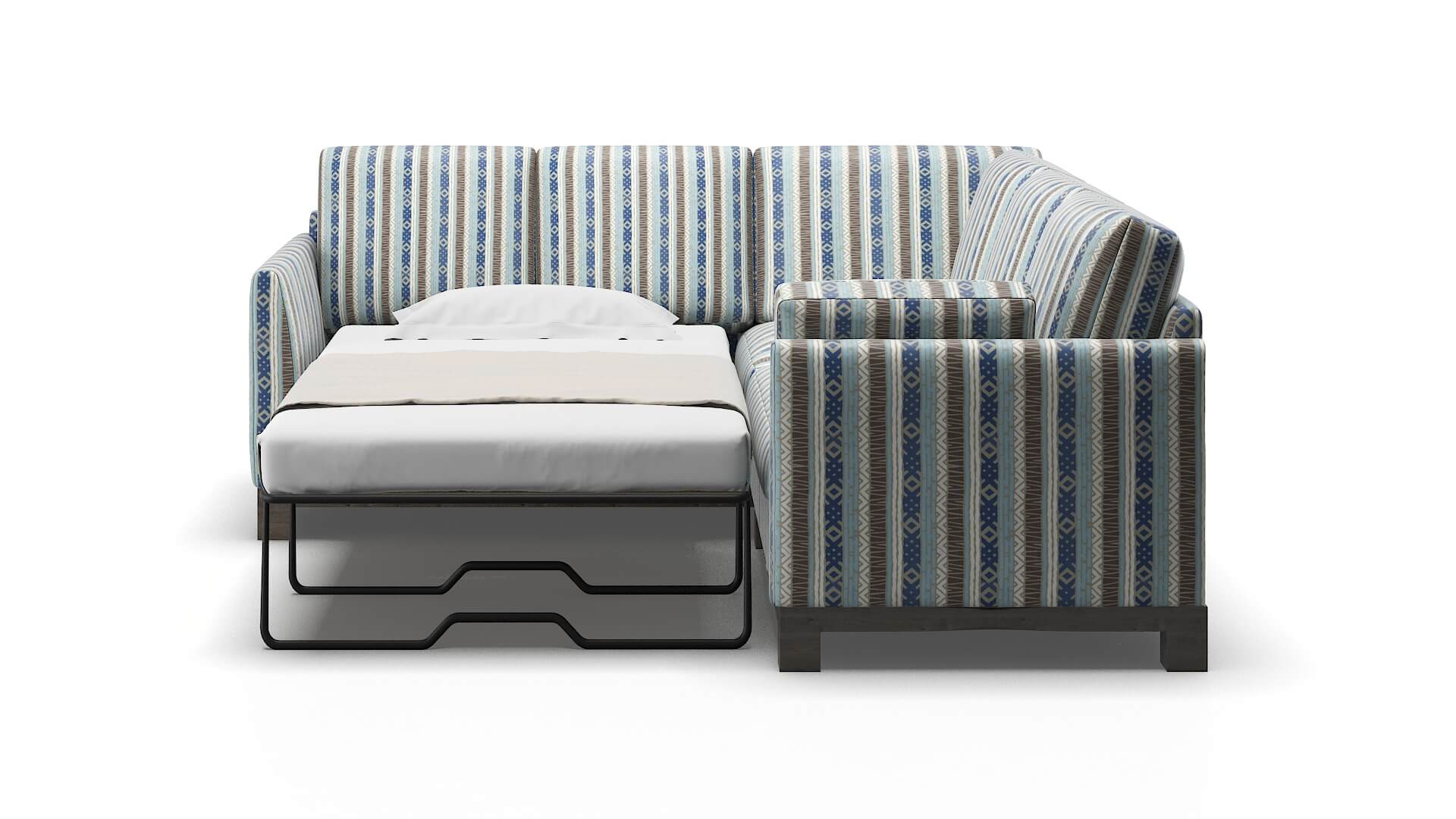 Dover Bodhi Indigo Sectional Sleeper Espresso legs 1