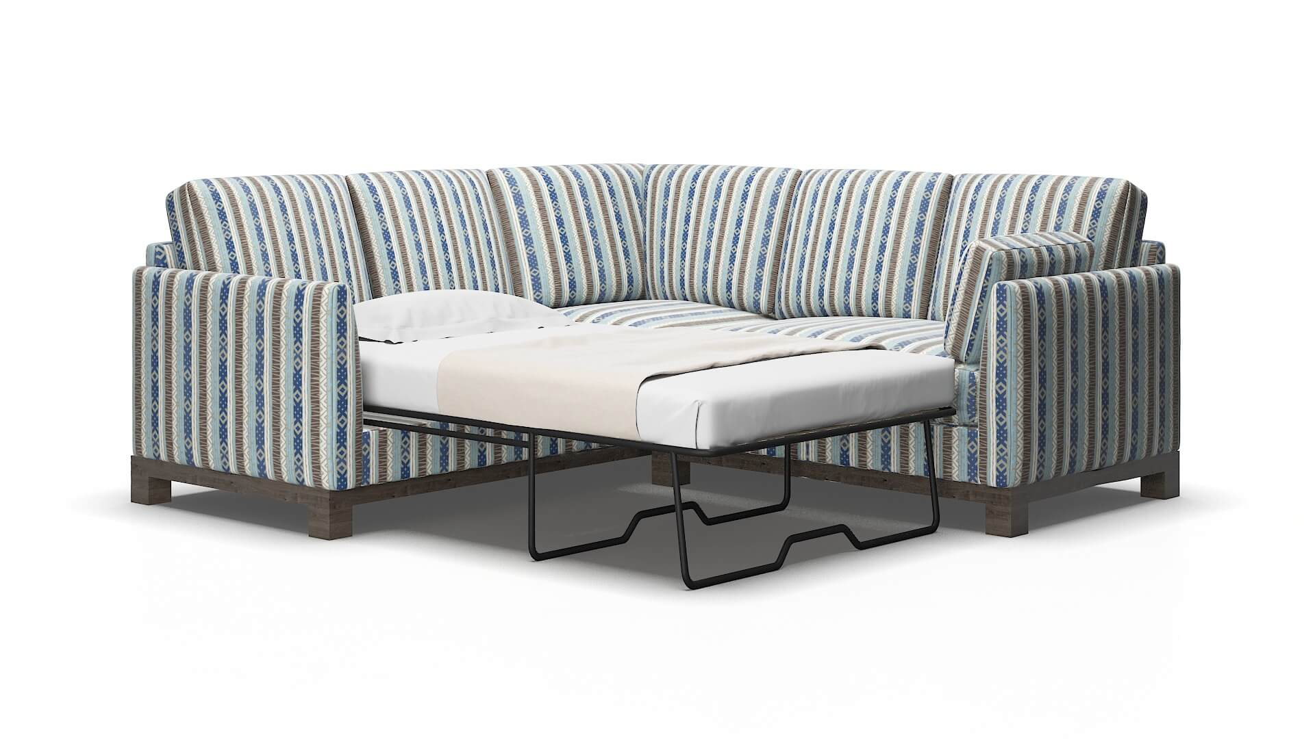 Dover Bodhi Indigo Sectional Sleeper Espresso legs 2