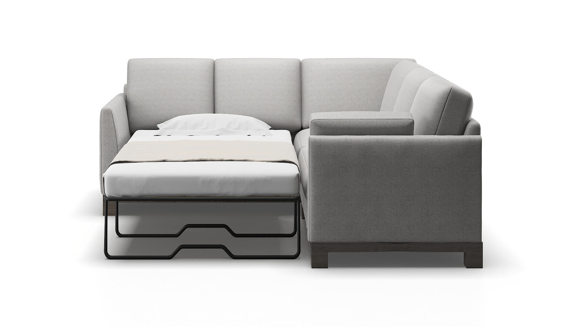 Dover Catalina Silver Sectional Sleeper Espresso legs 1