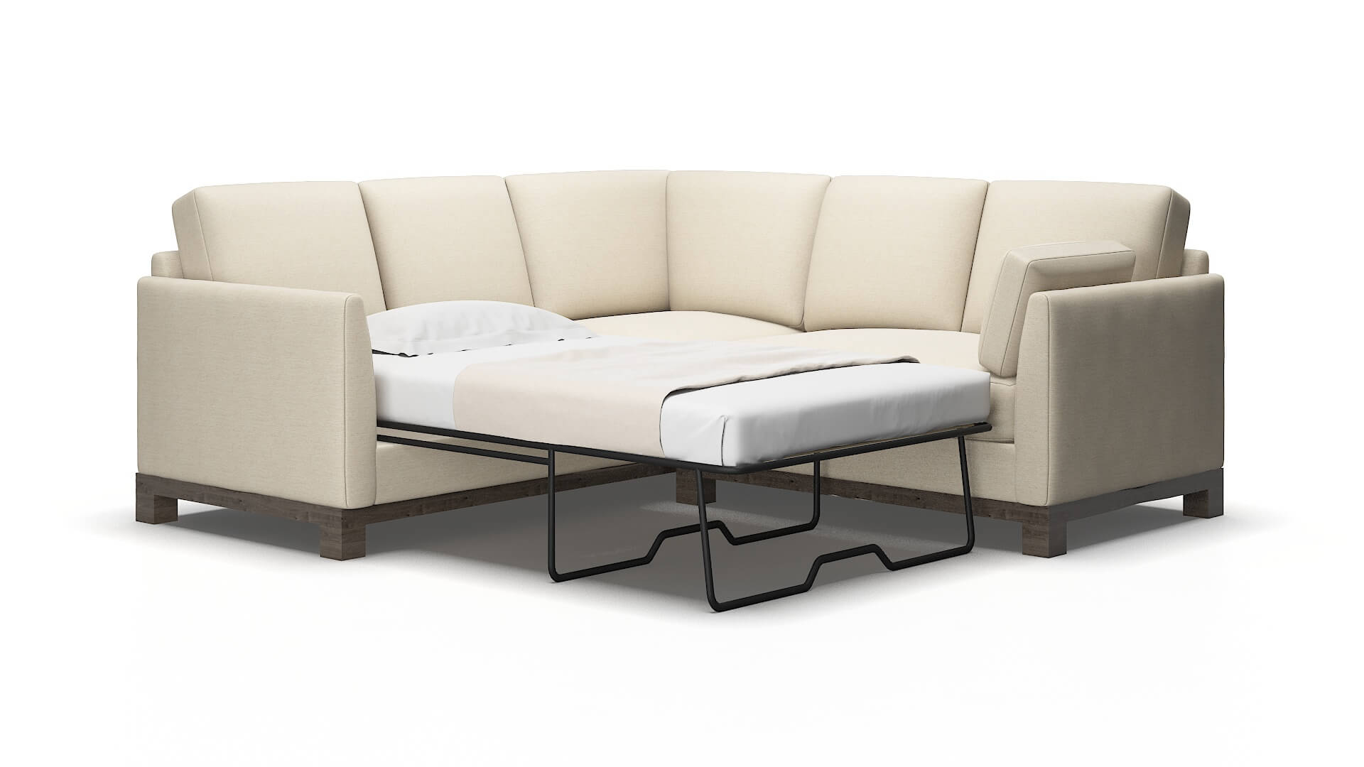 Dover Chance sand Sectional sleeper Espresso Legs  2