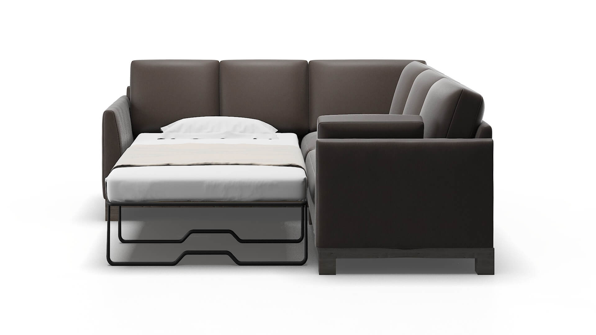 Dover Cosmo Chocolate Sectional Sleeper Espresso legs 1