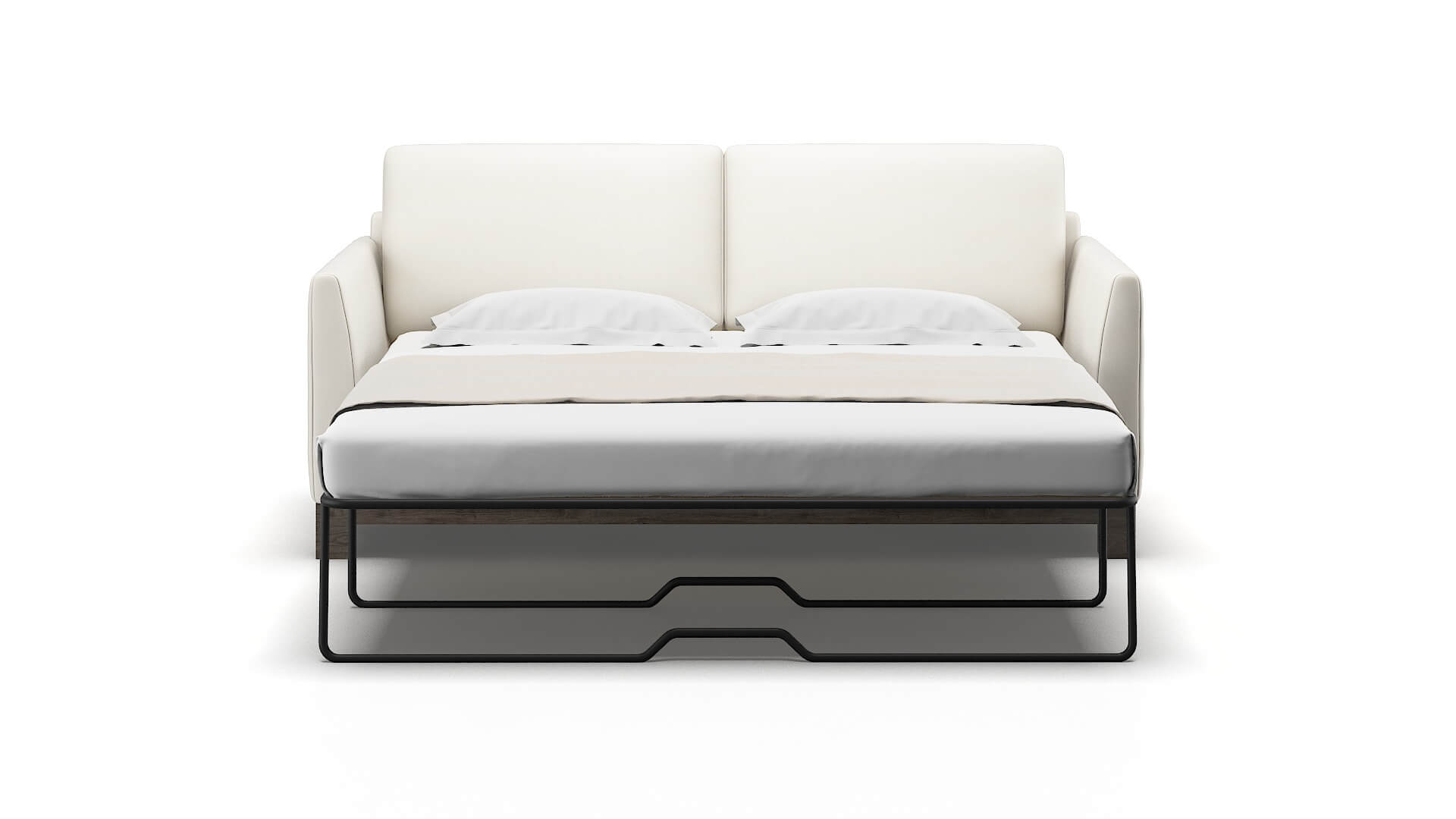 Dover Cosmo Ivory Sofa Sleeper Espresso legs 1