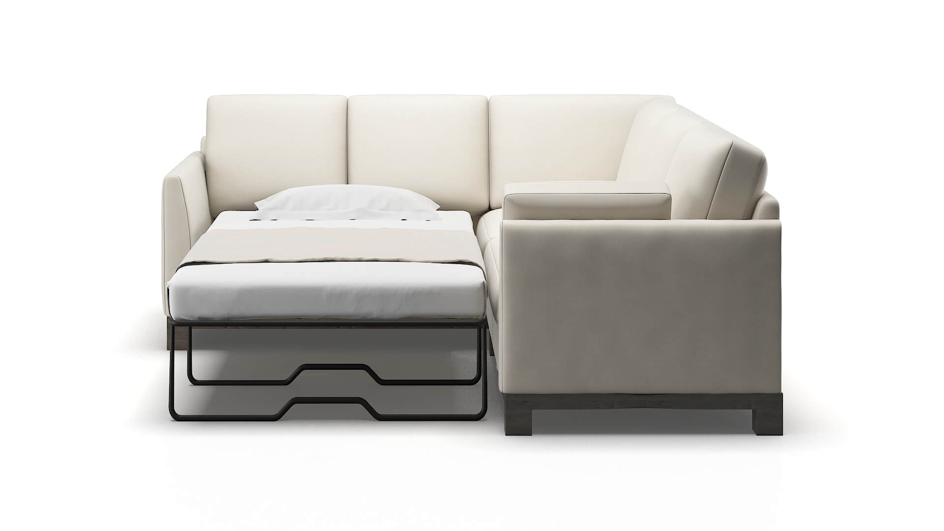 Dover Cosmo Sand Sectional Sleeper Espresso legs 1