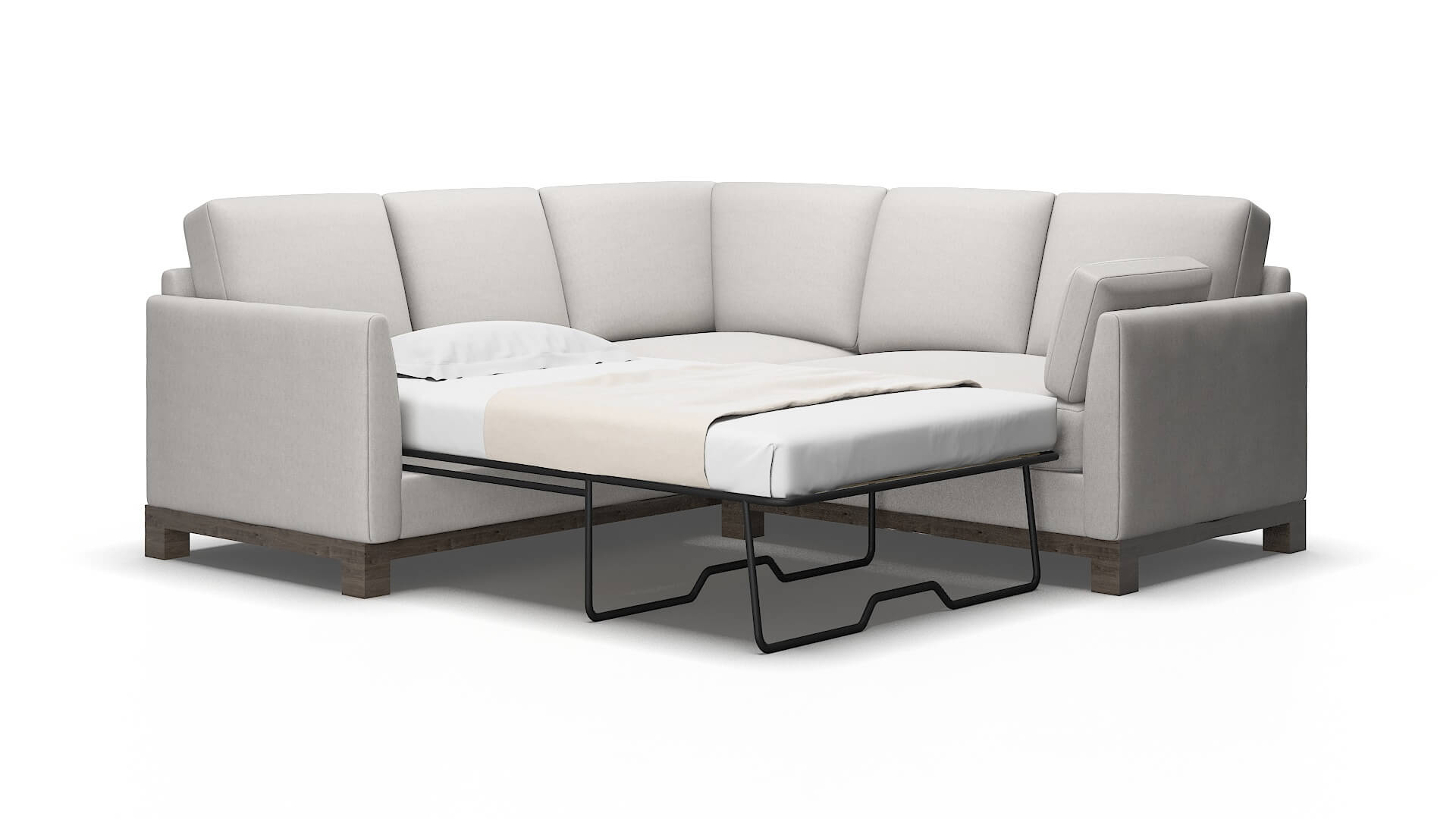 Dover Cosmo silver Sectional sleeper Espresso Legs  2