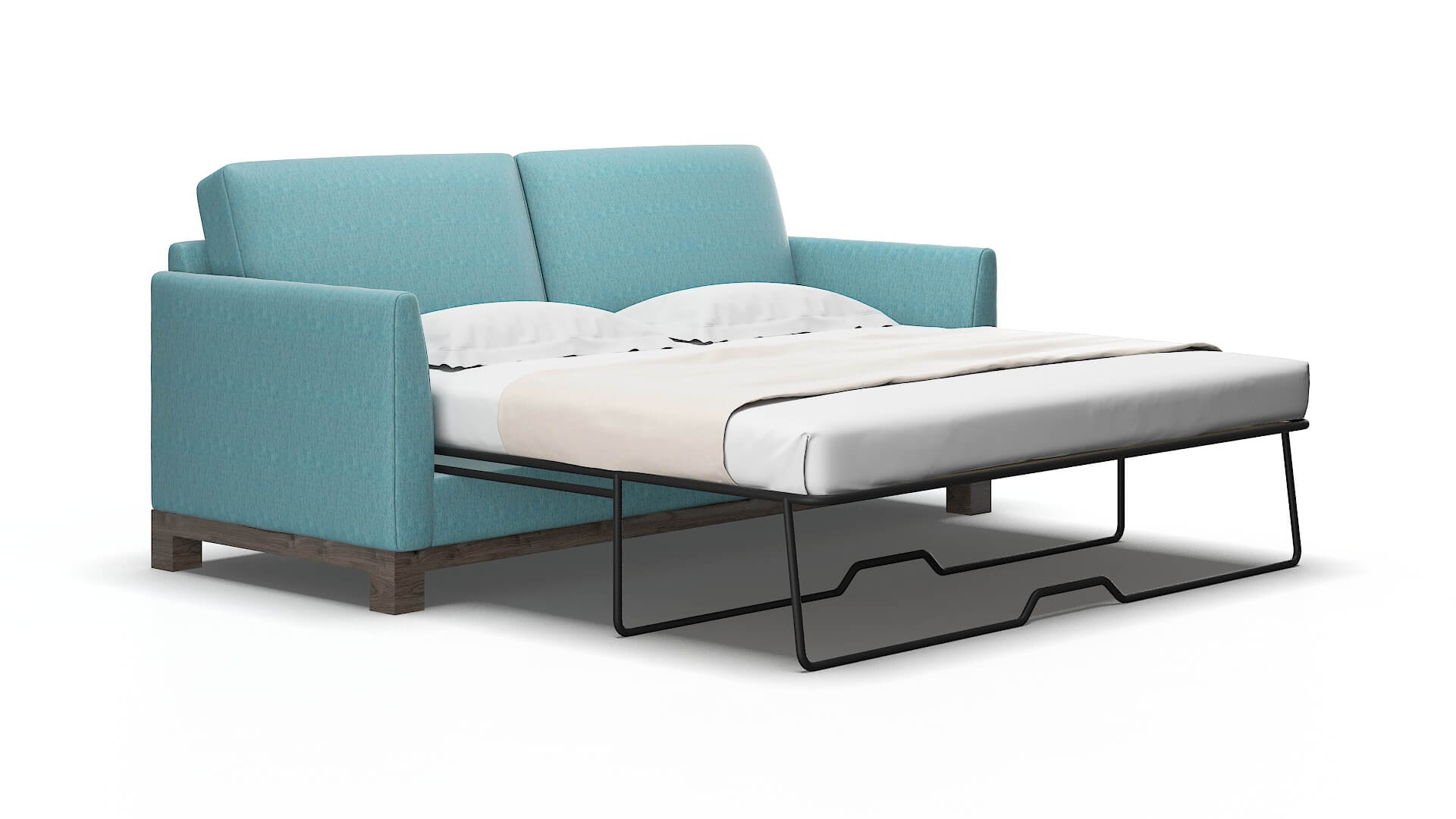 Dover Cosmo Turquoise Sofa Sleeper Espresso legs 2