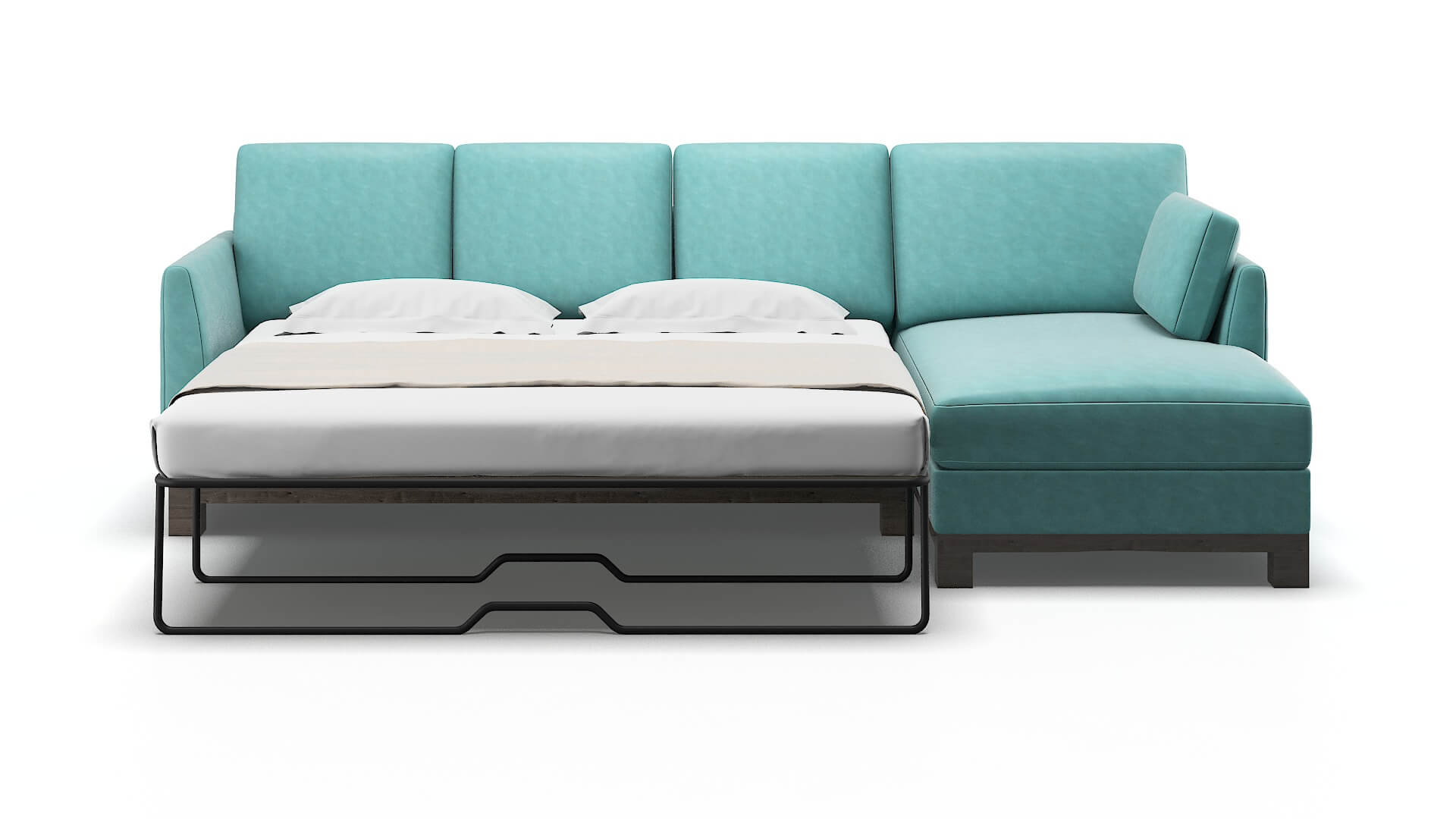 Dover Curious Turquoise Panel Sleeper Espresso legs 1