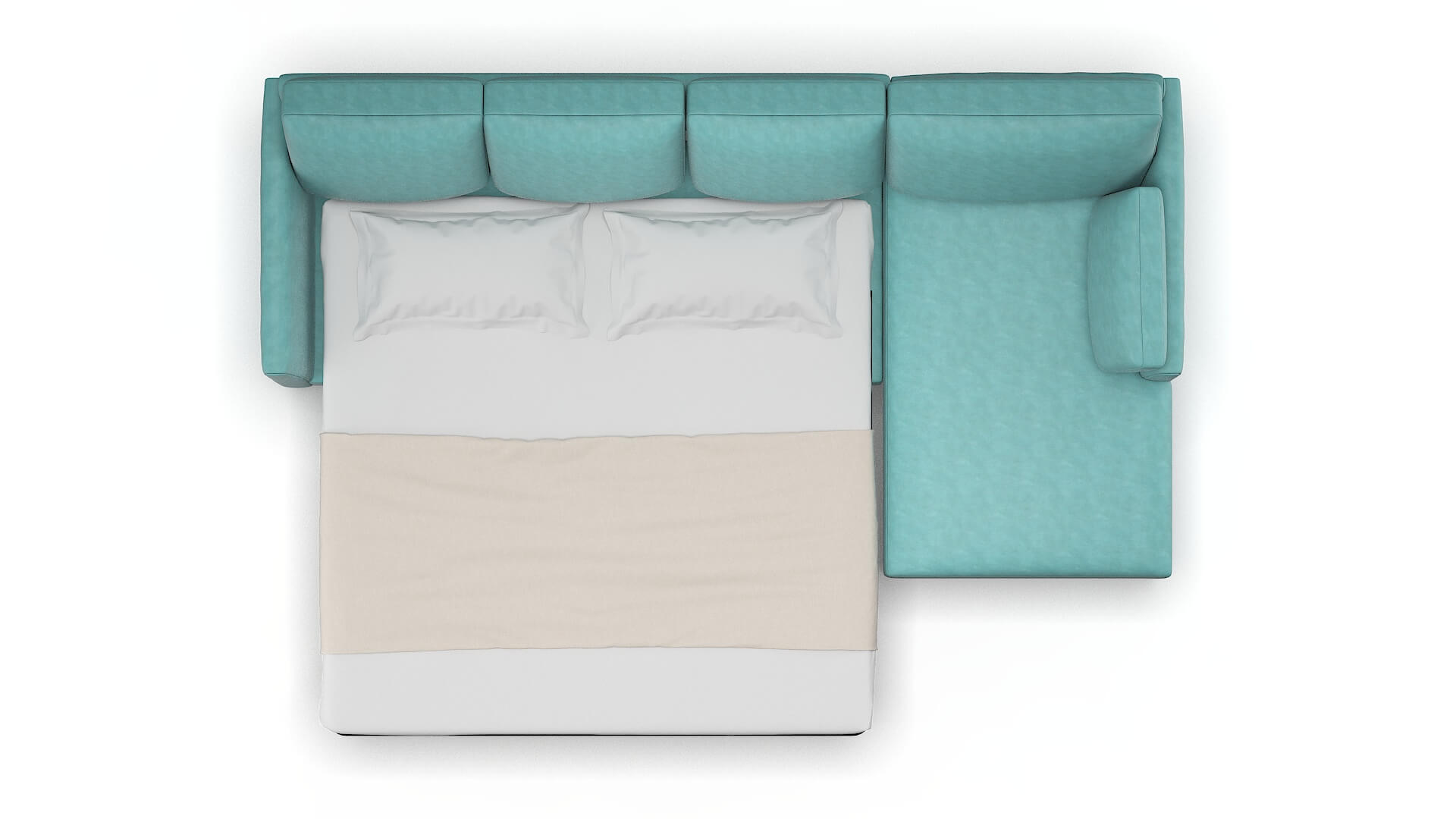 Dover Curious Turquoise Panel Sleeper Espresso legs 3