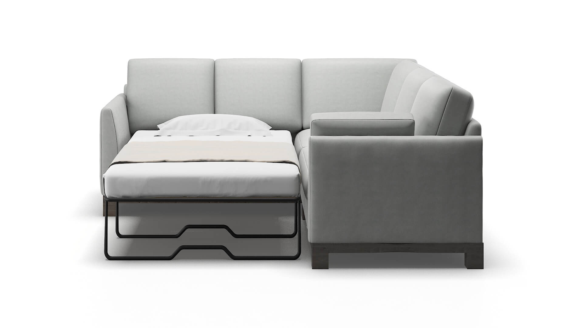 Dover Dawson Platinum Sectional Sleeper Espresso legs 1