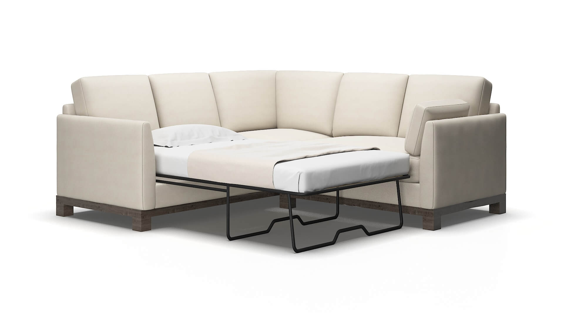 Dover Dawson Sand Sectional Sleeper Espresso legs 2