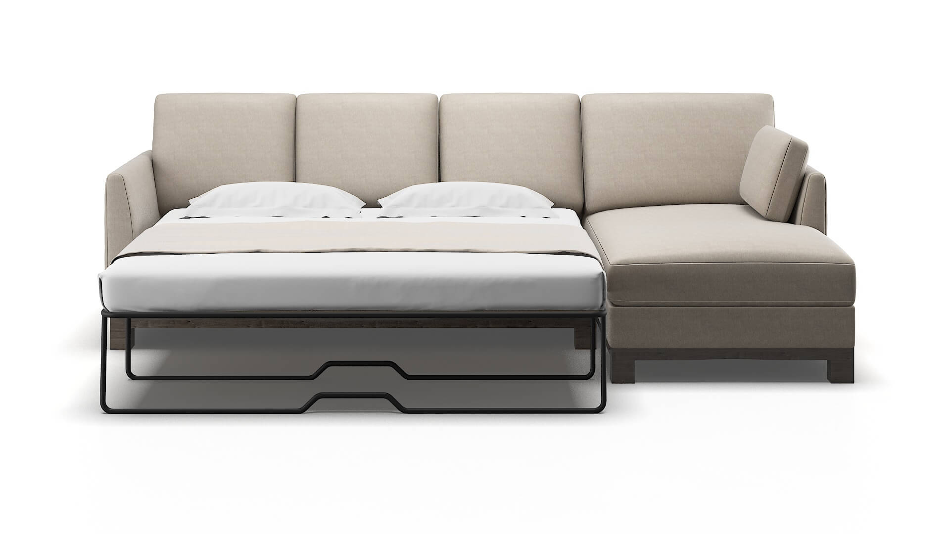 Dover Derby Linen Panel Sleeper Espresso legs 1