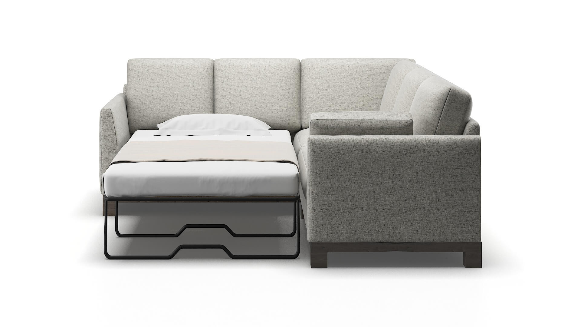 Dover Derby Silver Sectional Sleeper Espresso legs 1