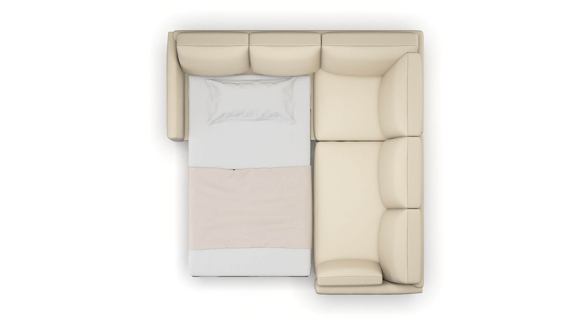 Dover Dream_d Almond Sectional Sleeper Espresso legs 3