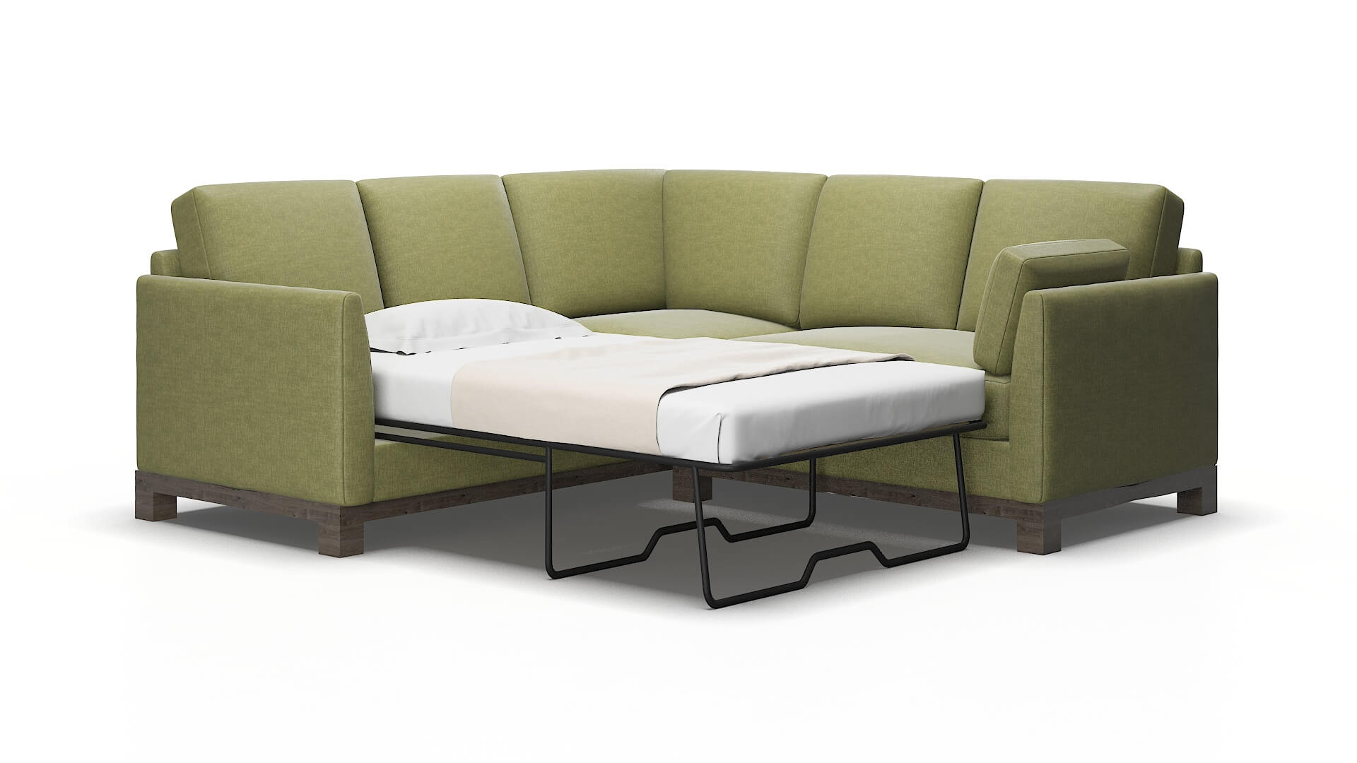 Dover Durham lime Sectional sleeper Espresso Legs  2