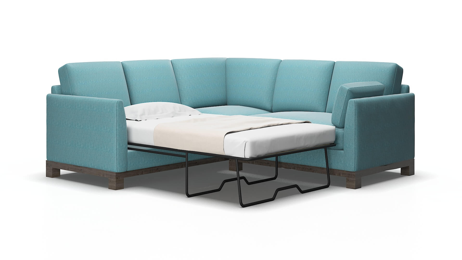 Dover Durham Pine Sectional Sleeper Espresso legs 2