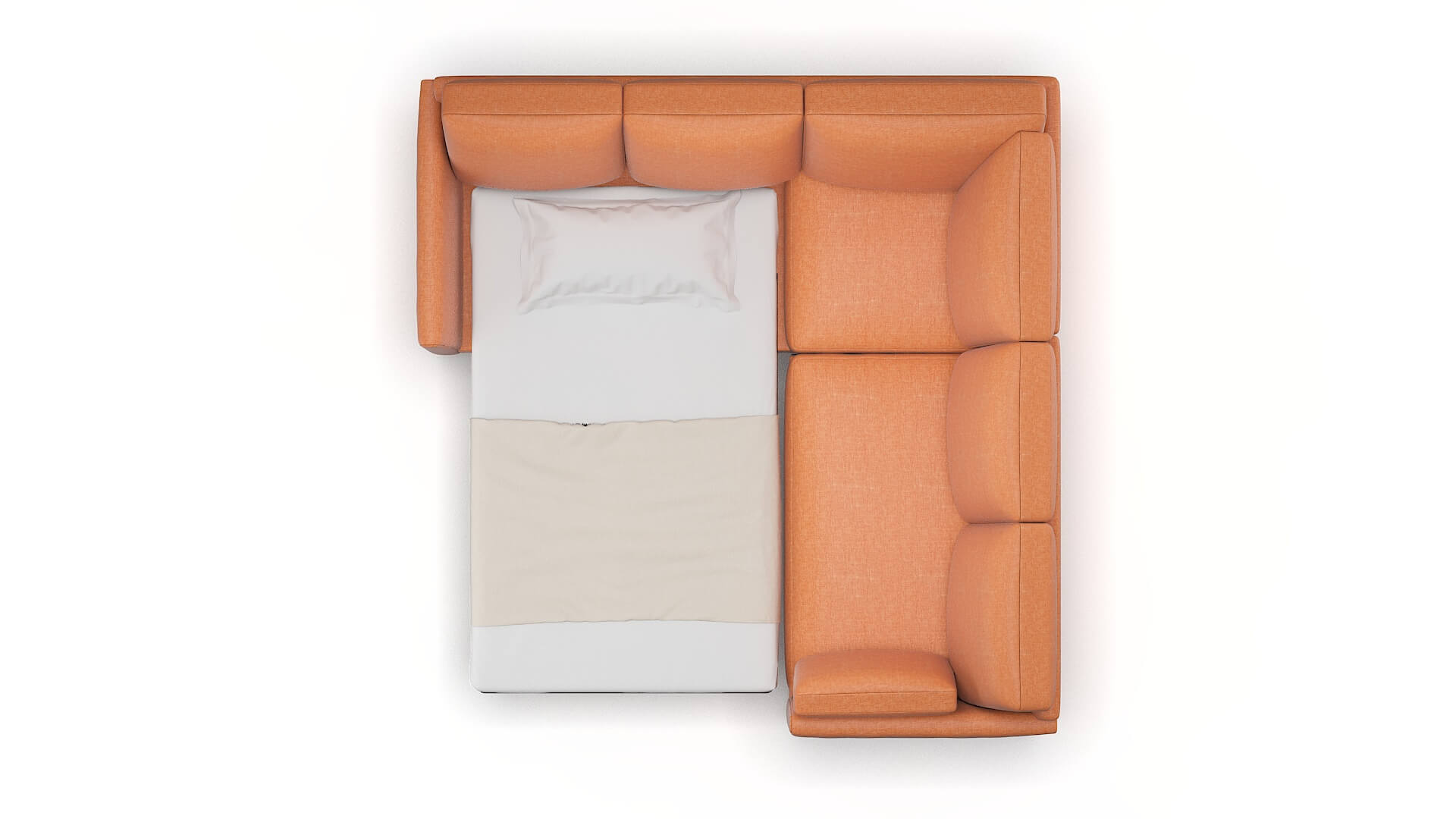 Dover Durham Tangerine Sectional Sleeper Espresso legs 3