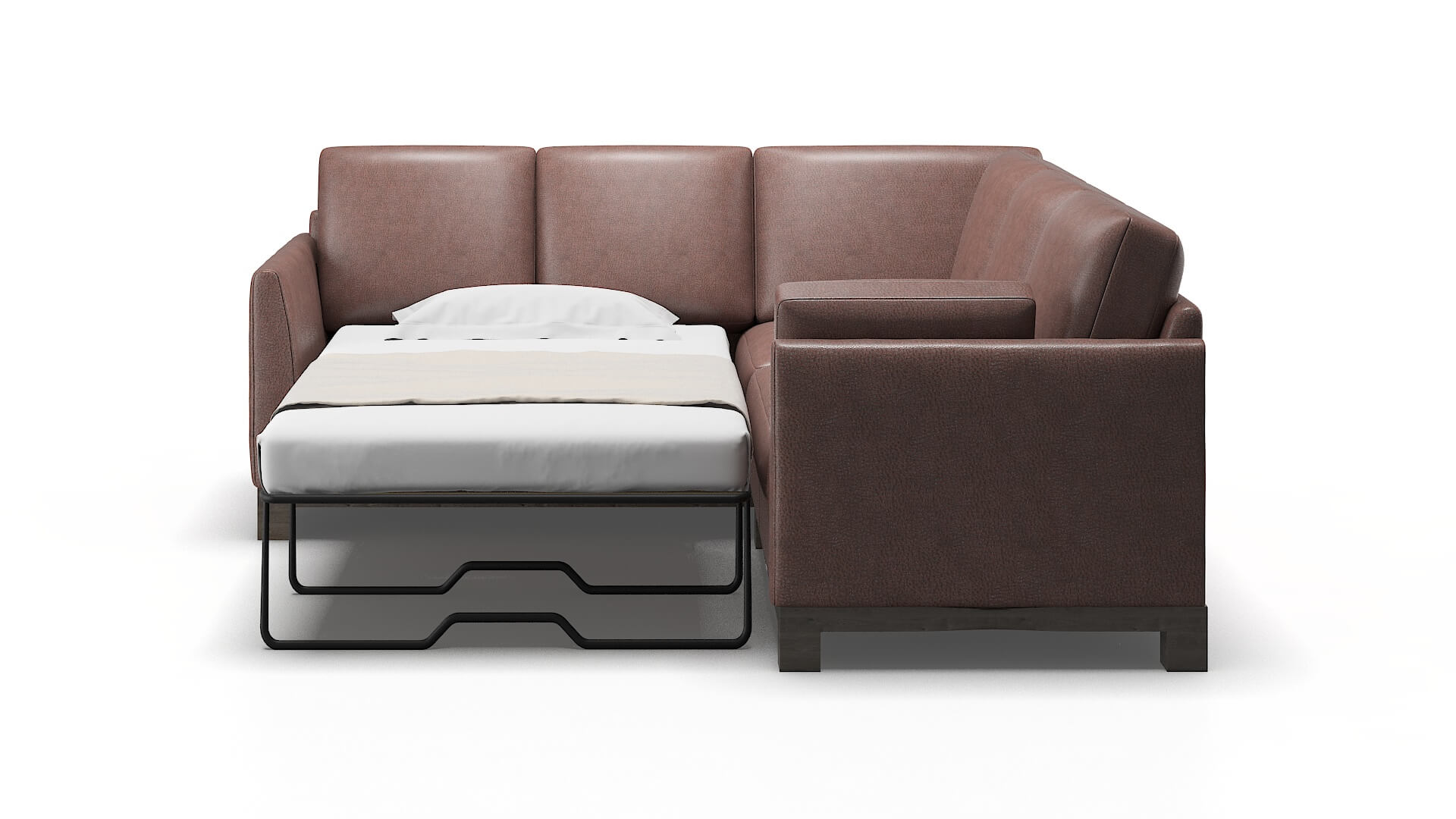 Dover Ford Brown Sectional Sleeper Espresso legs 1
