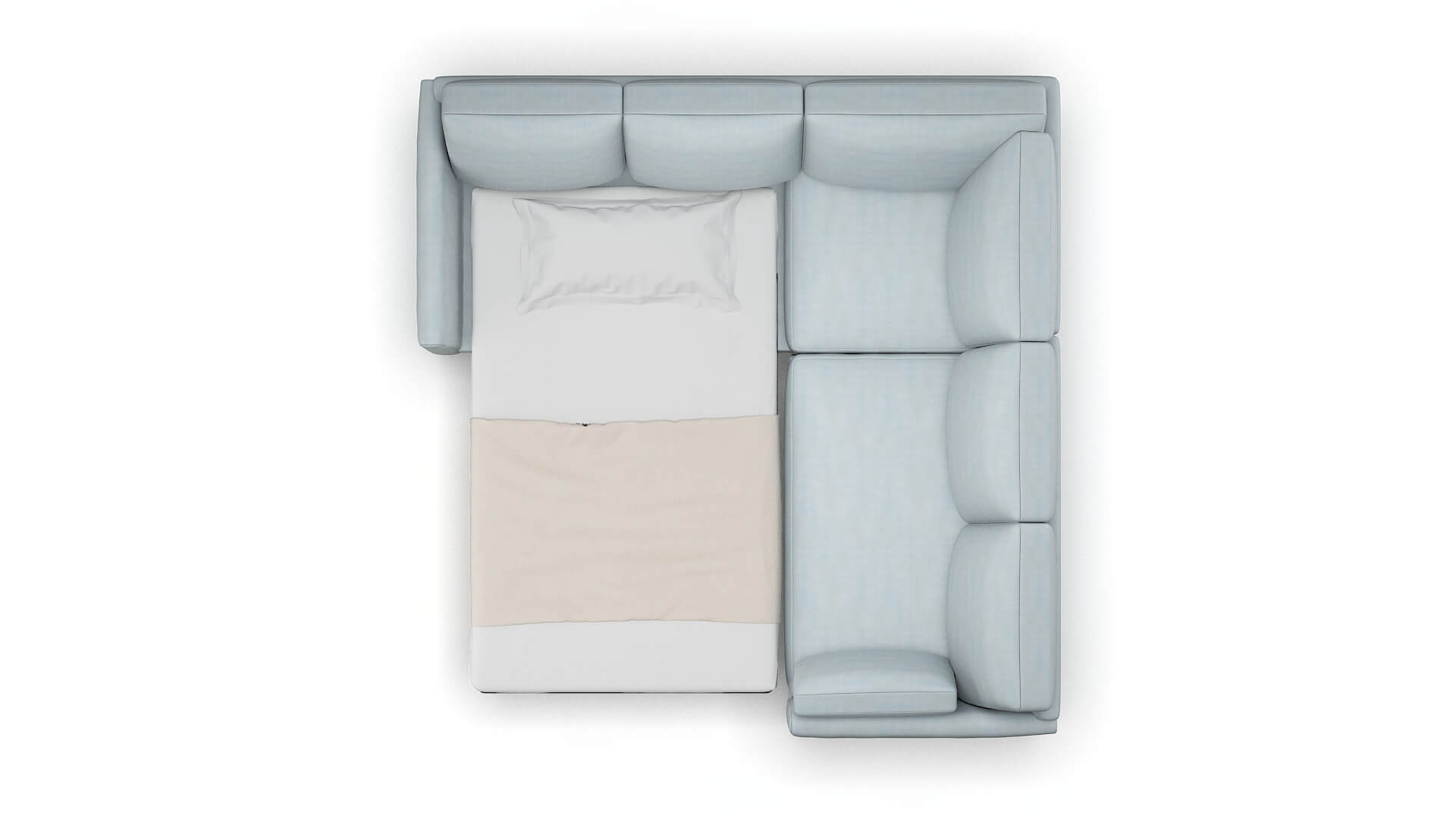 Dover Hathaway Aqua Sectional Sleeper Espresso legs 3