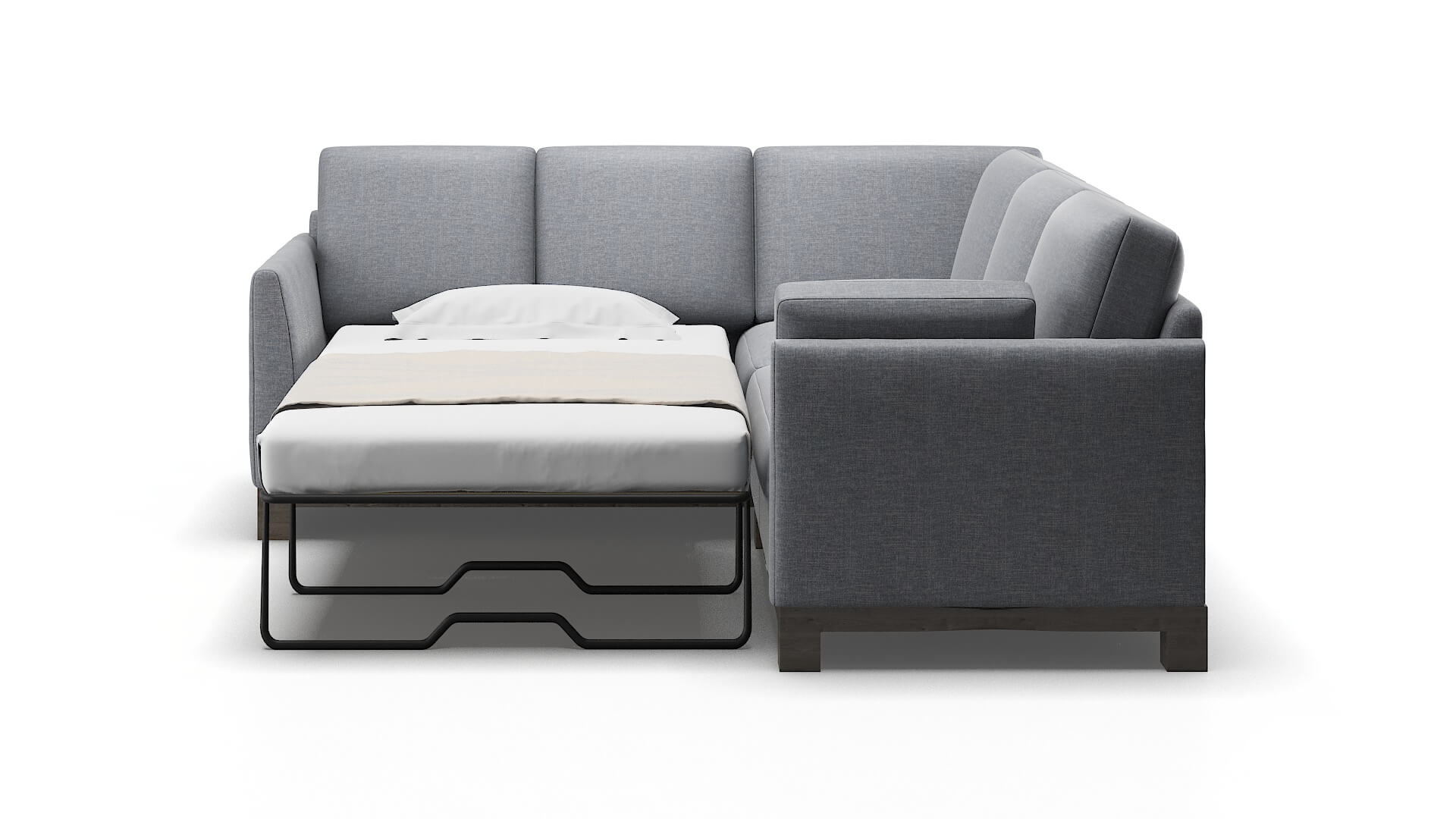 Dover Keylargo Ash Sectional Sleeper Espresso legs 1