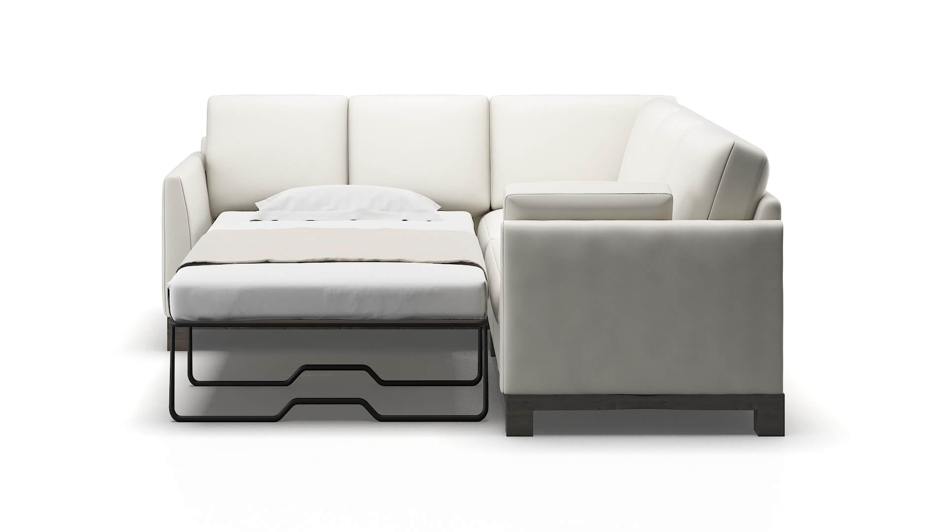 Dover Keylargo Oatmeal Sectional Sleeper Espresso legs 1