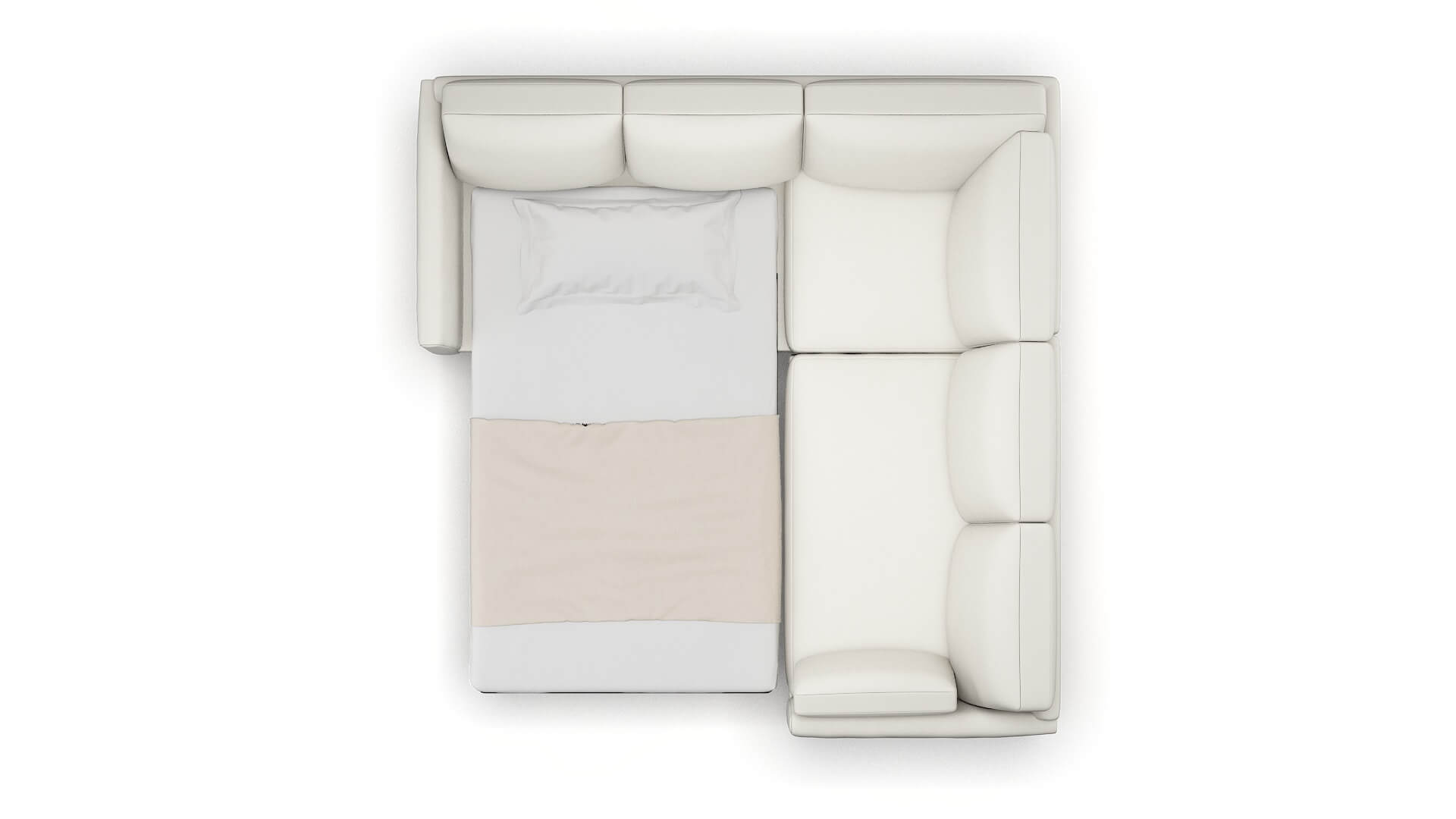 Dover Keylargo Oatmeal Sectional Sleeper Espresso legs 3