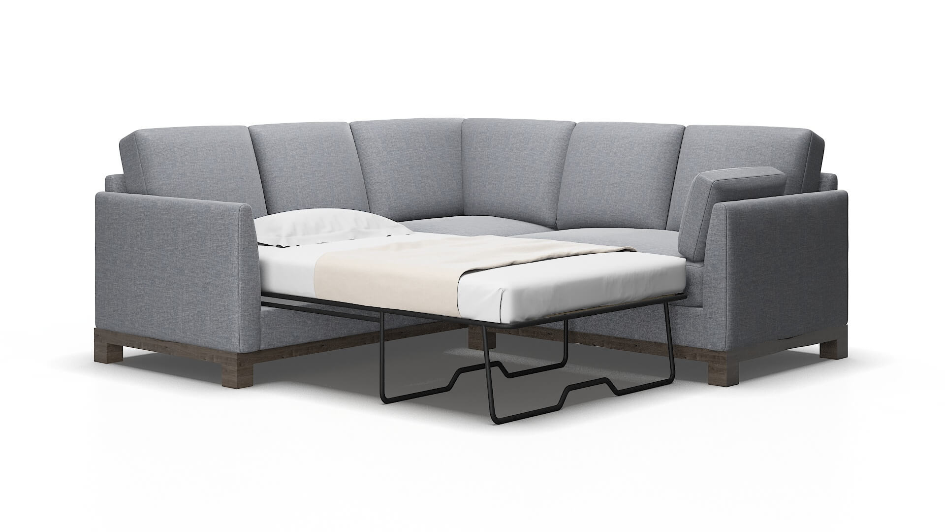 Dover Lana Ash Sectional Sleeper Espresso legs 2