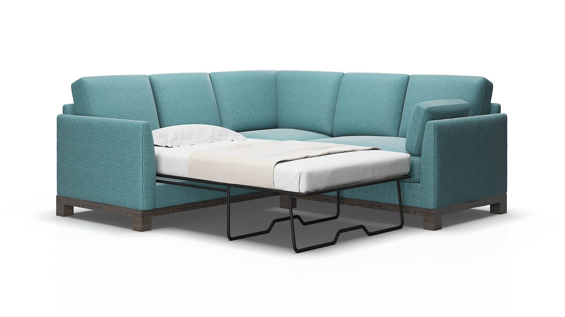 Dover Leslie peacock Sectional sleeper Espresso Legs  2
