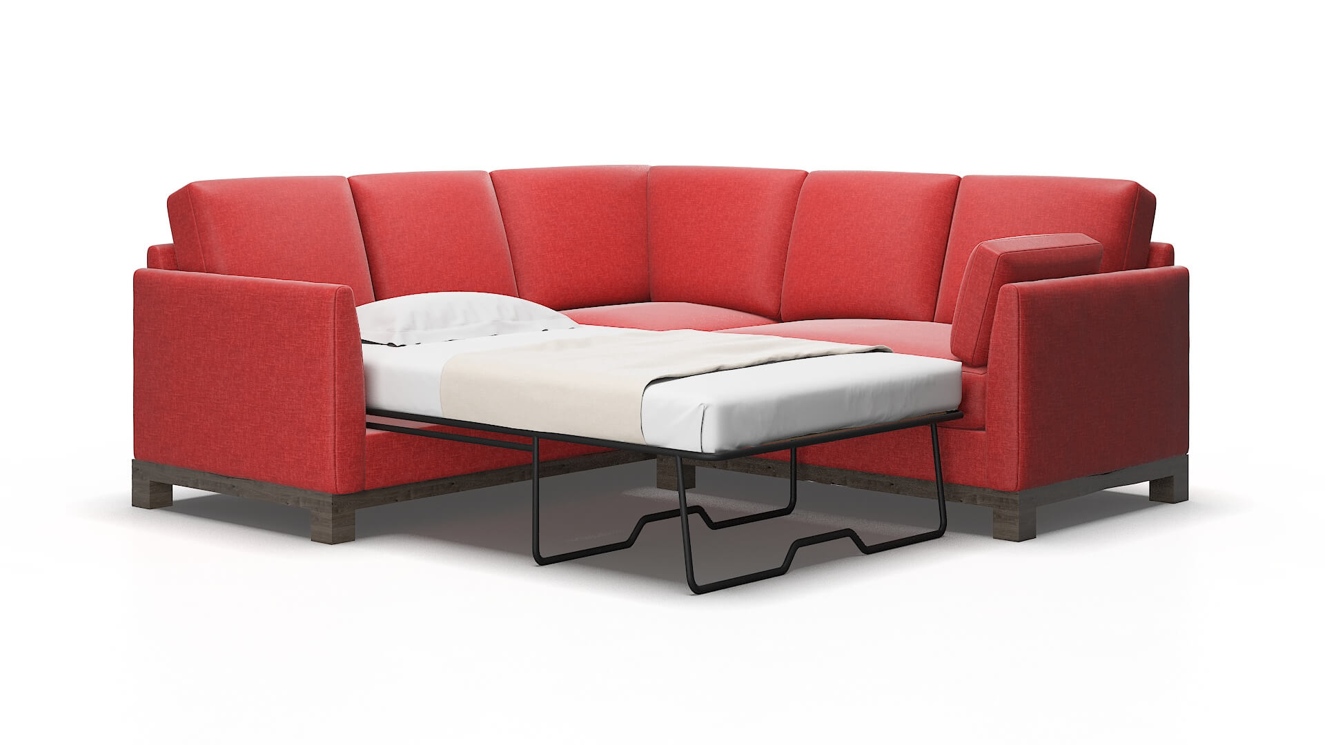 Dover Leslie Poppy Sectional Sleeper espresso legs 2