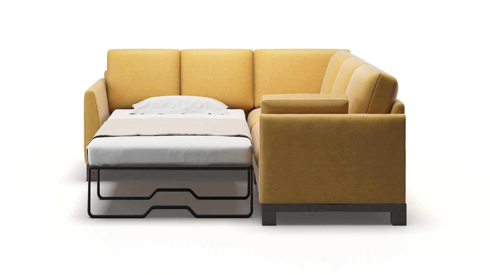 Dover Leslie Saffron Sectional Sleeper Espresso legs 1