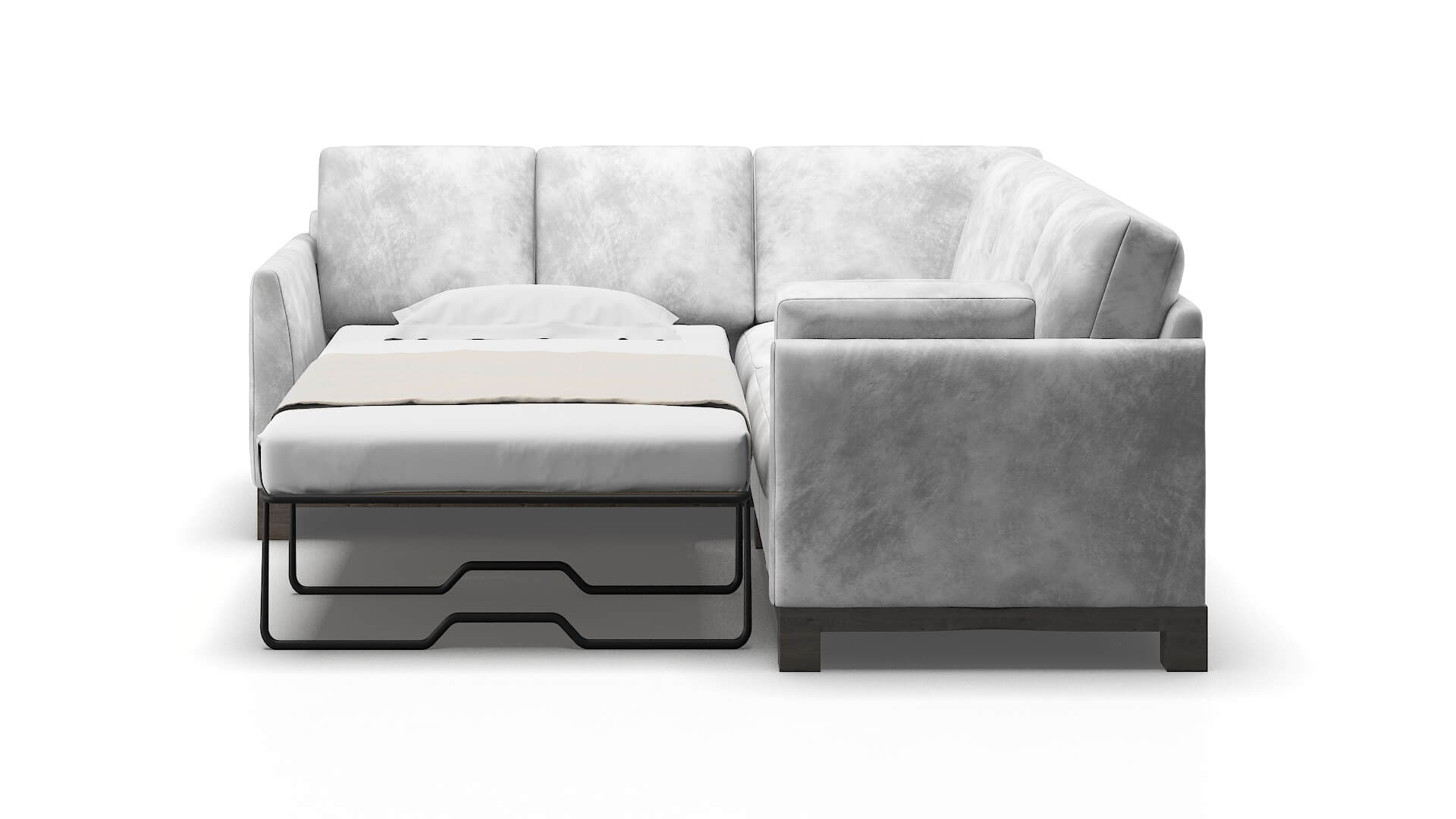 Dover Loft Snowfall Sectional Sleeper Espresso legs 1