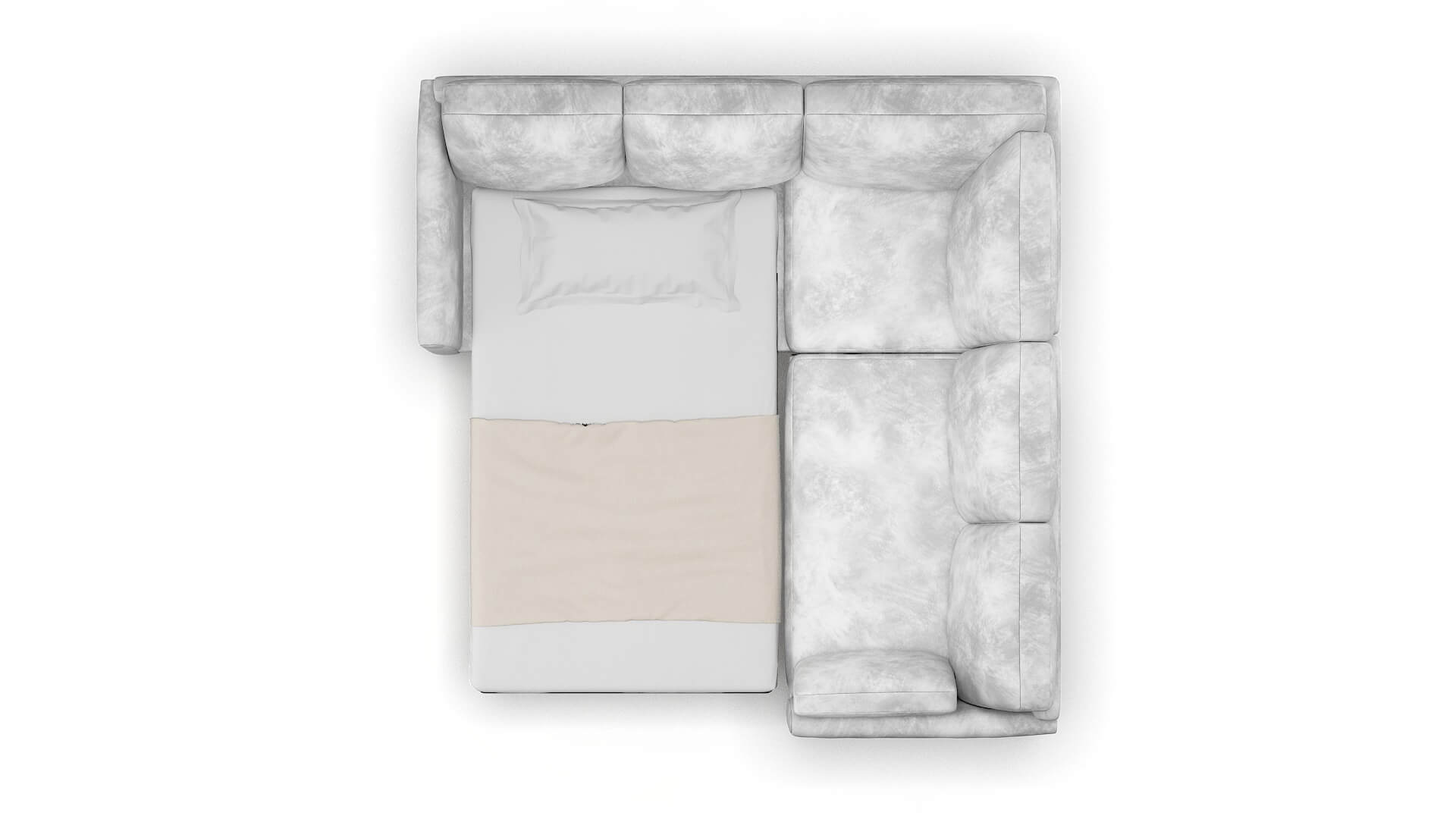 Dover Loft Snowfall Sectional Sleeper Espresso legs 3