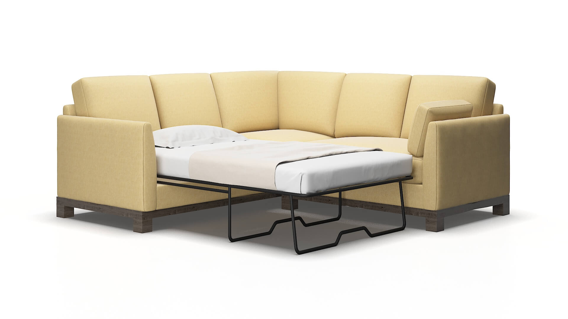Dover Malibu maize Sectional sleeper Espresso Legs  2