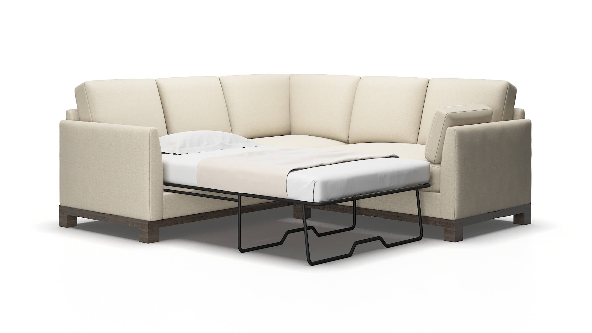 Dover Malibu sand Sectional sleeper Espresso Legs  2