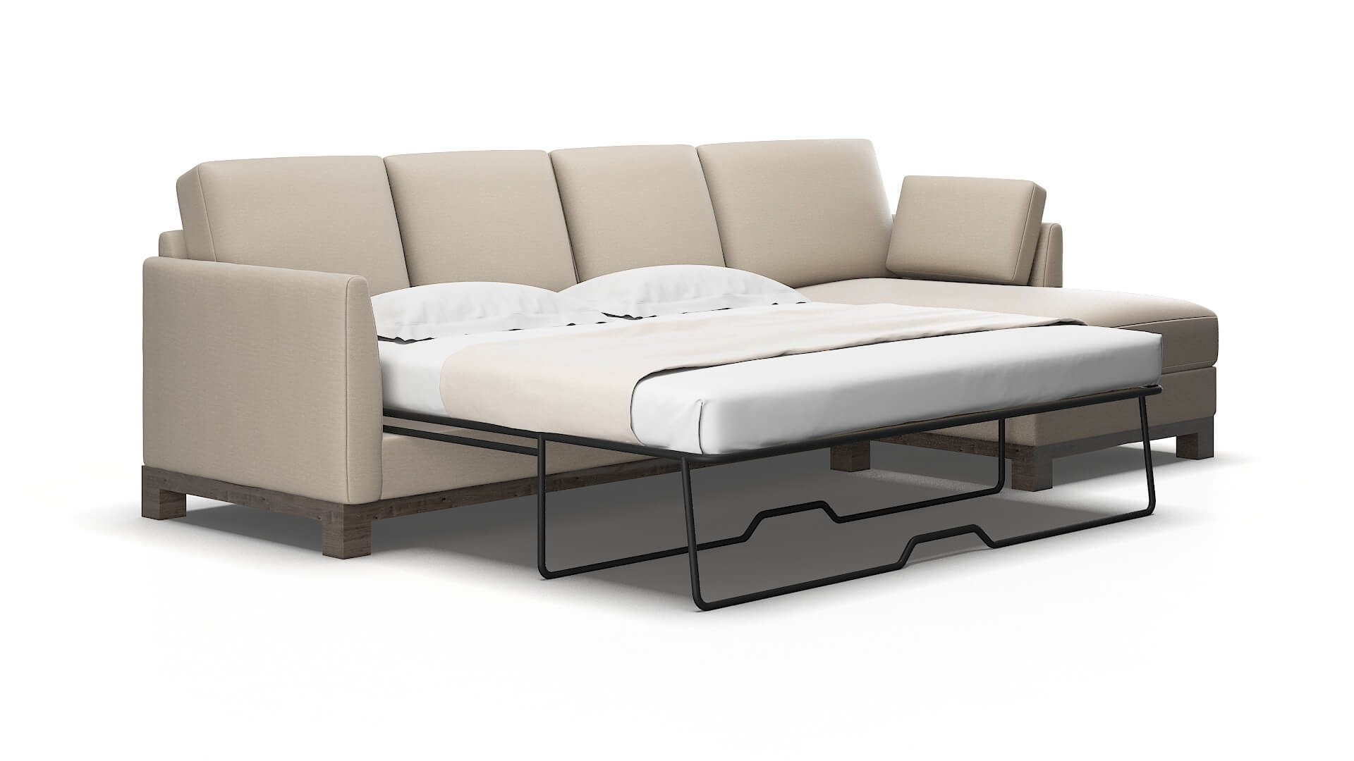 Dover Naples almond Panel sleeper Espresso Legs  2