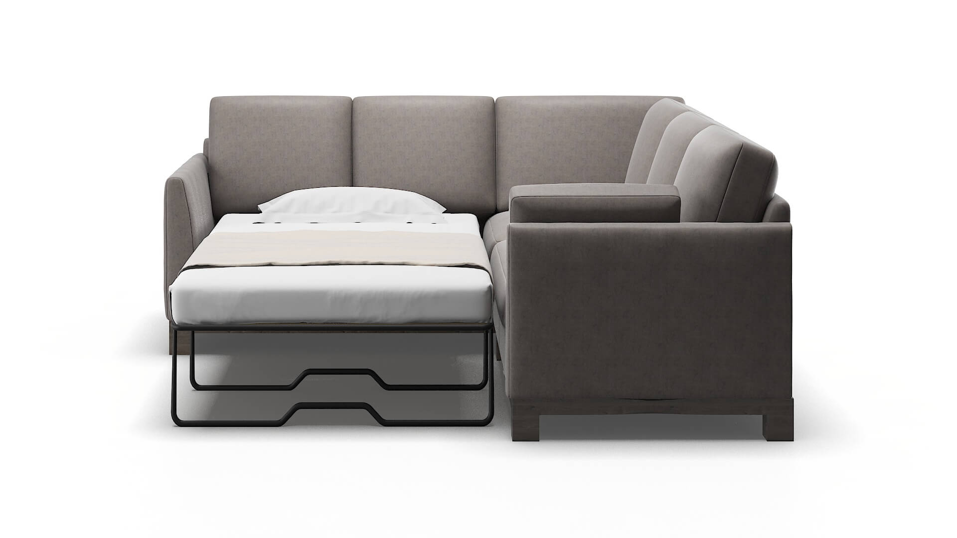 Dover Noble Otter Sectional Sleeper Espresso legs 1