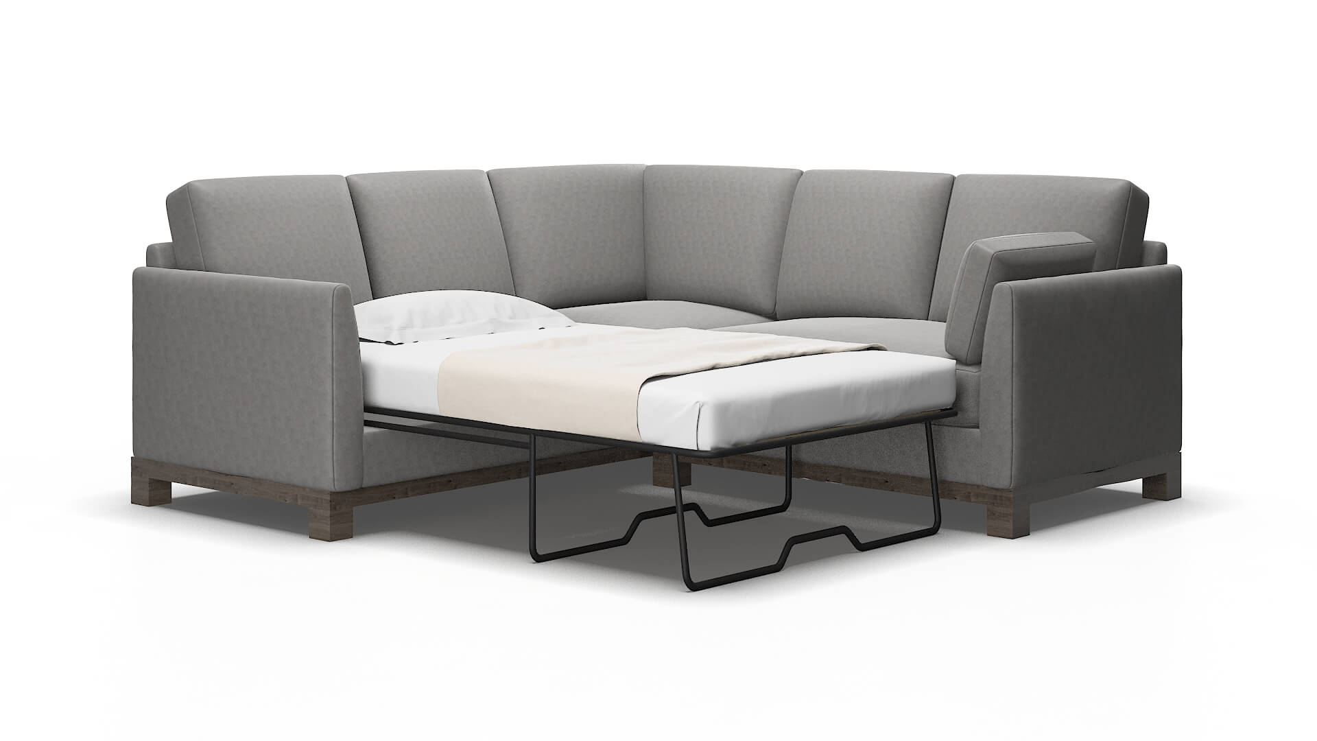 Dover Noble Smoke Sectional Sleeper Espresso legs 2