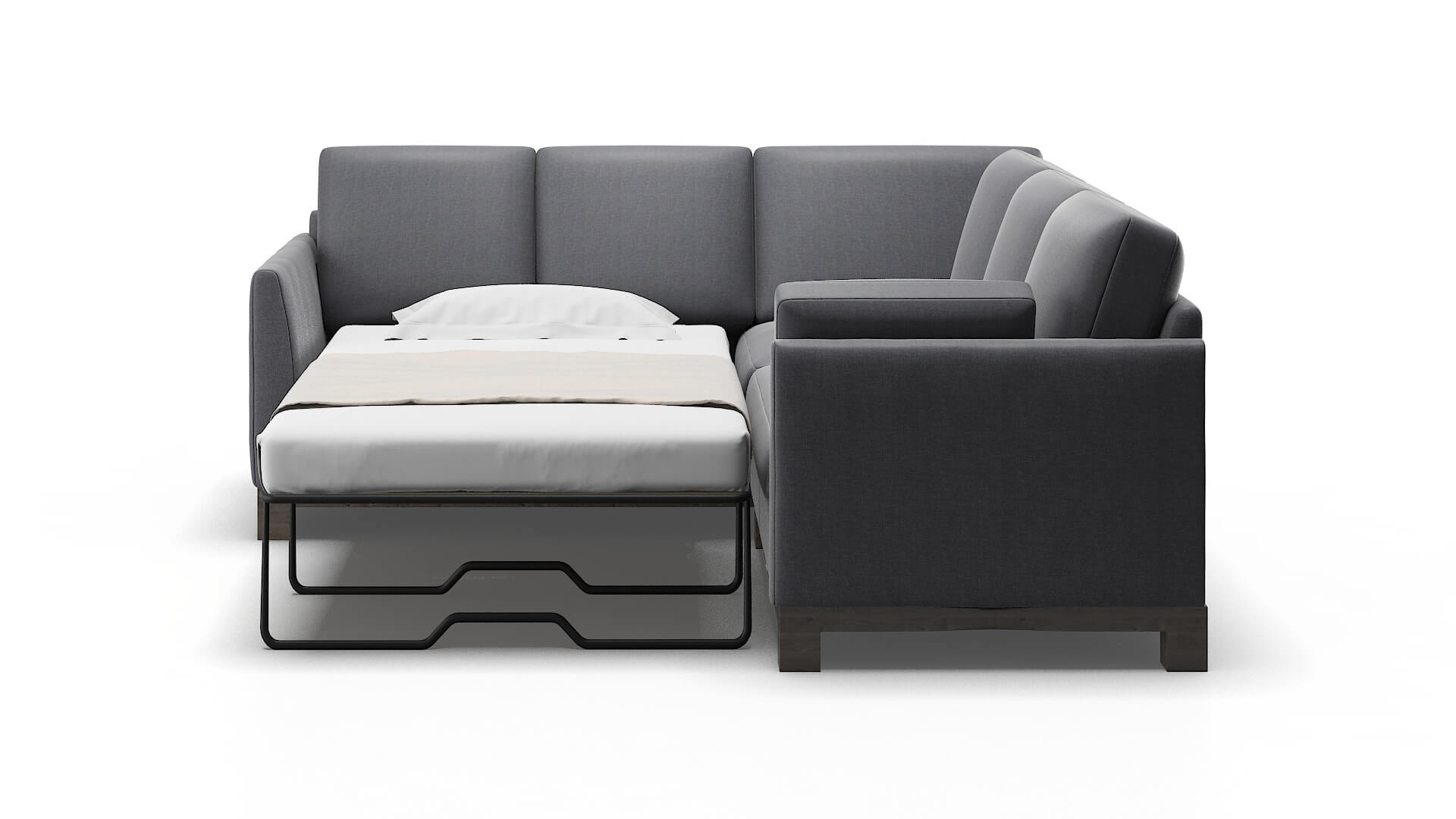 Dover Notion Graphite Sectional Sleeper Espresso legs 1