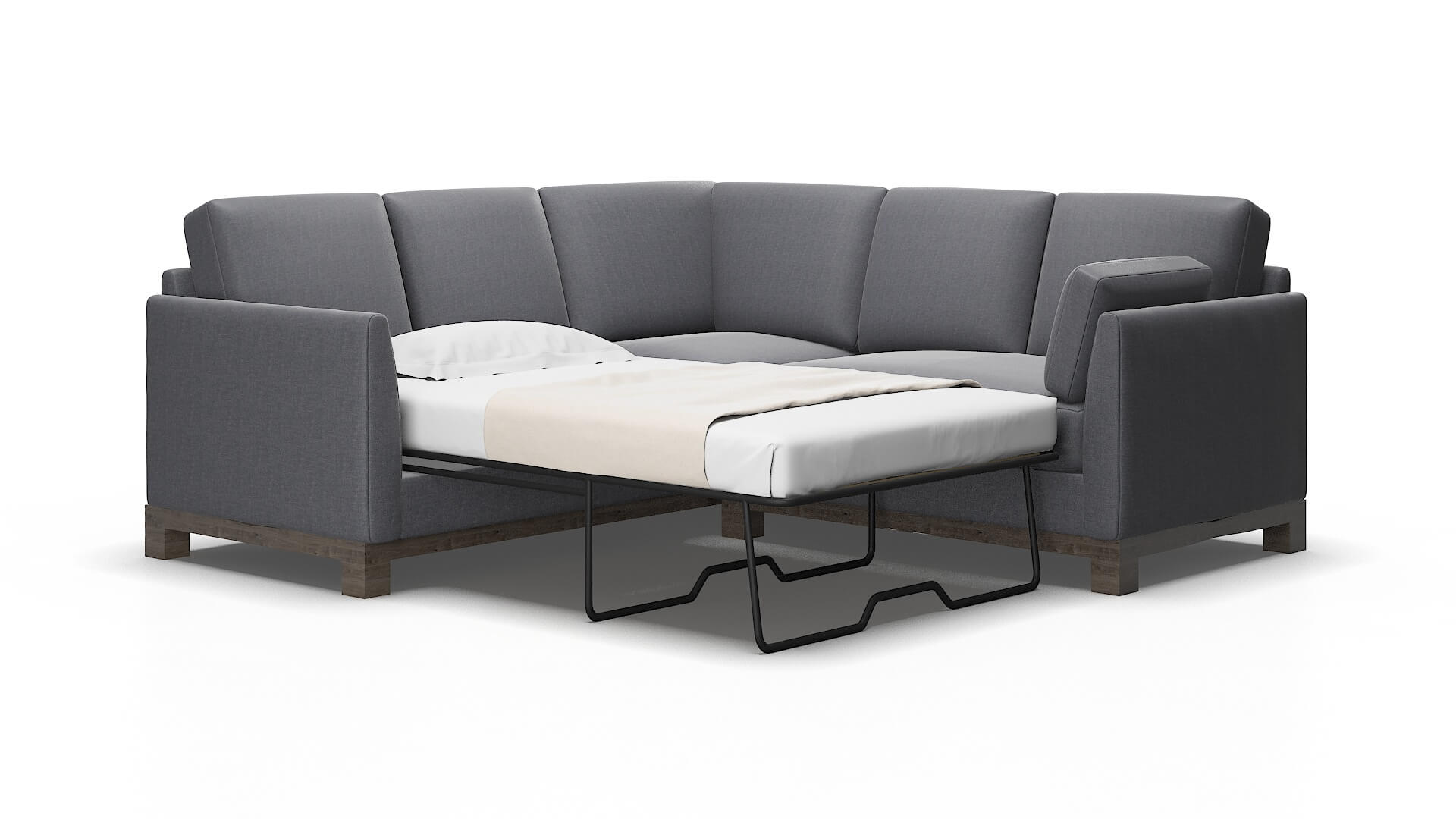 Dover Notion Graphite Sectional Sleeper Espresso legs 2