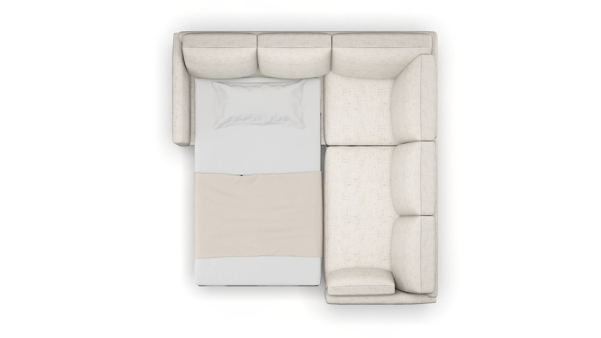 Dover Oceanside Natural Sectional Sleeper Espresso legs 3