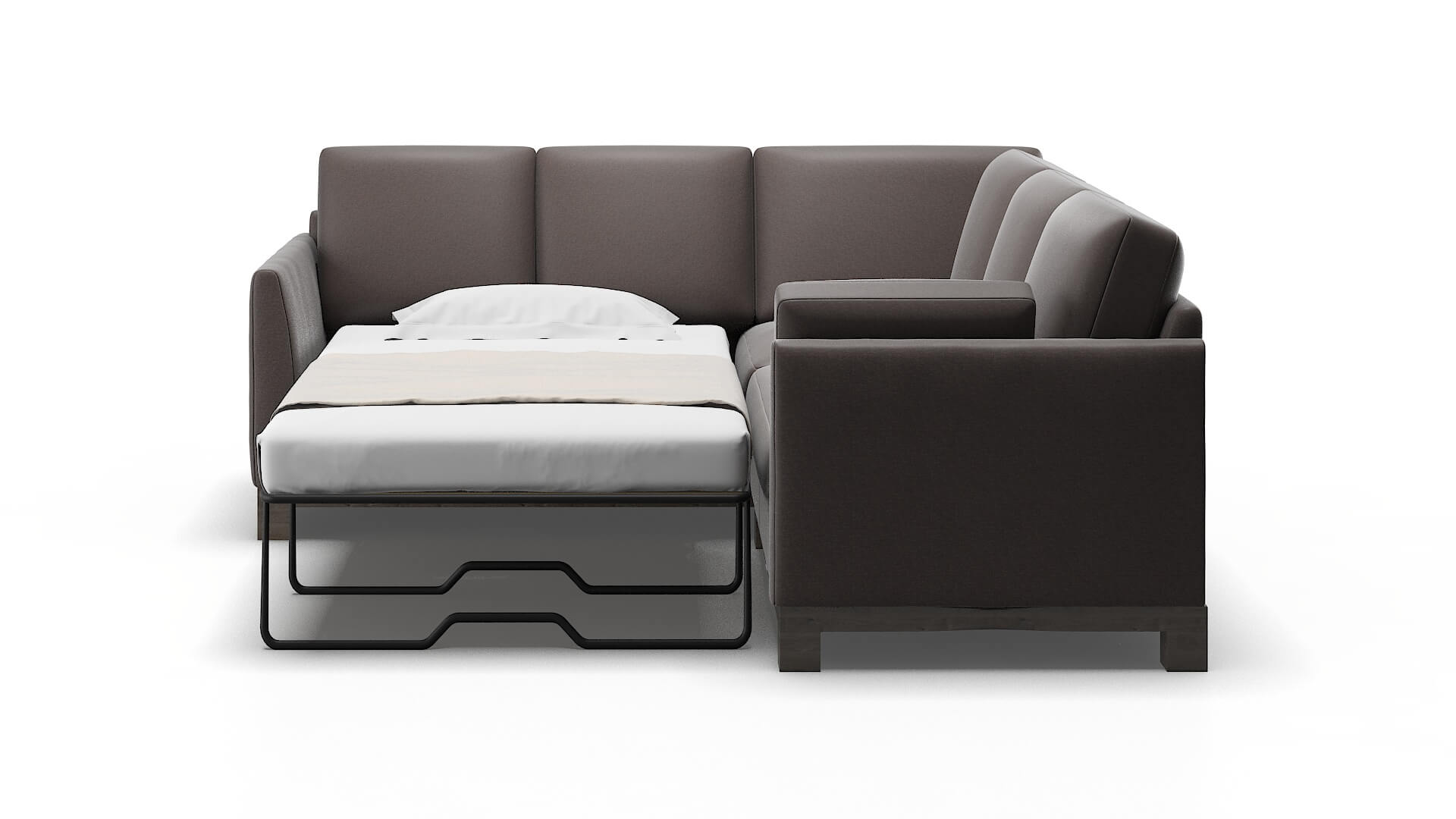 Dover Oscar Chocolate Sectional Sleeper Espresso legs 1
