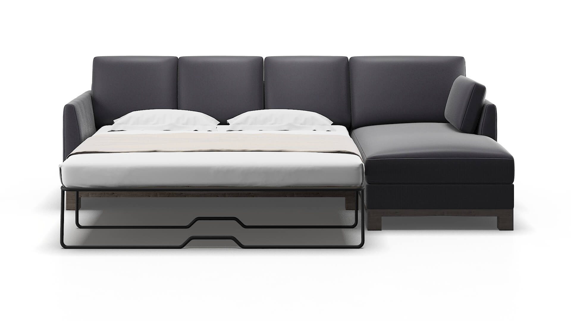 Dover Parker Charcoal Panel Sleeper Espresso legs 1