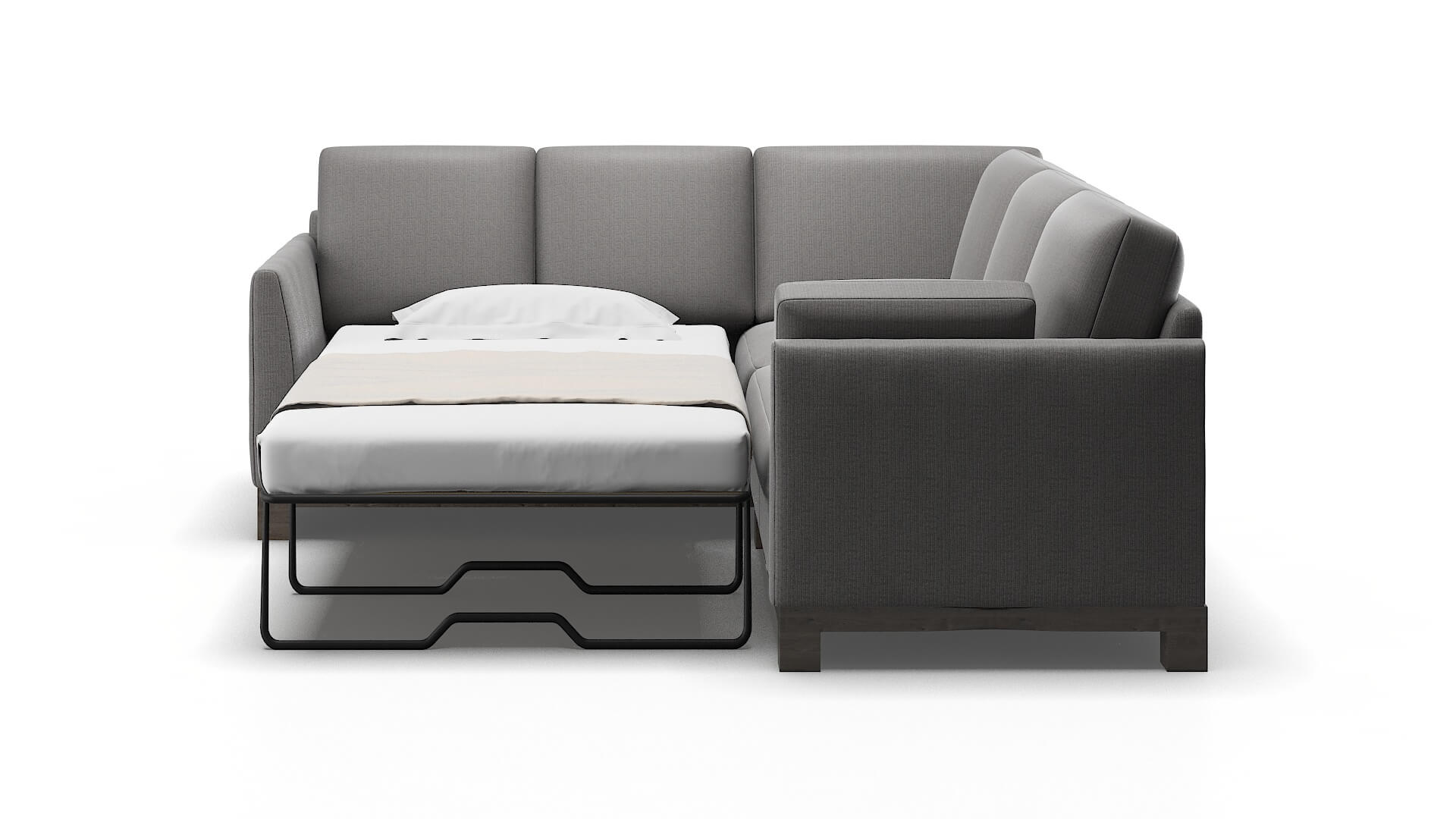 Dover Parker Graphite Sectional Sleeper Espresso legs 1