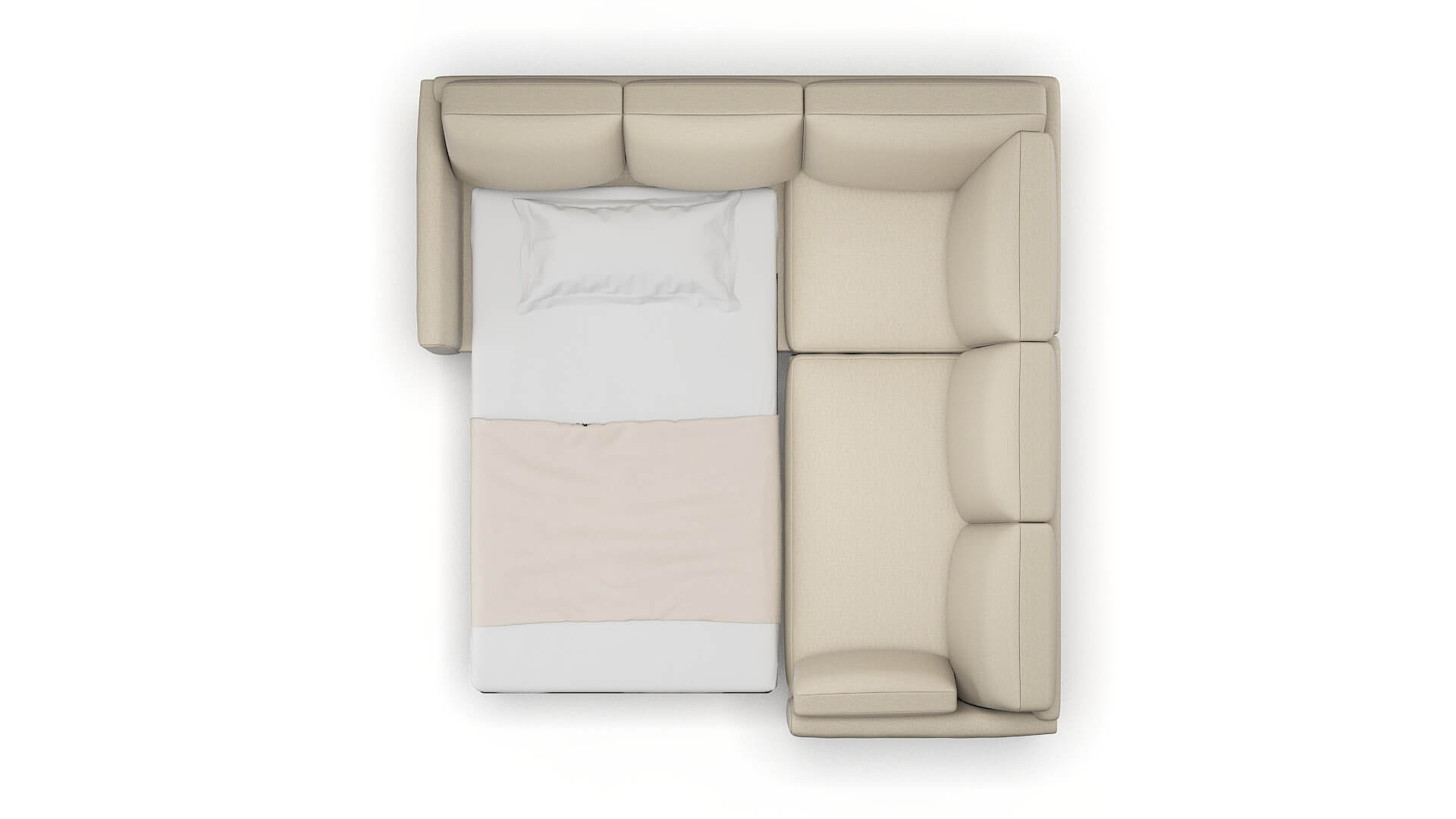 Dover Parker Linen Sectional Sleeper Espresso legs 3