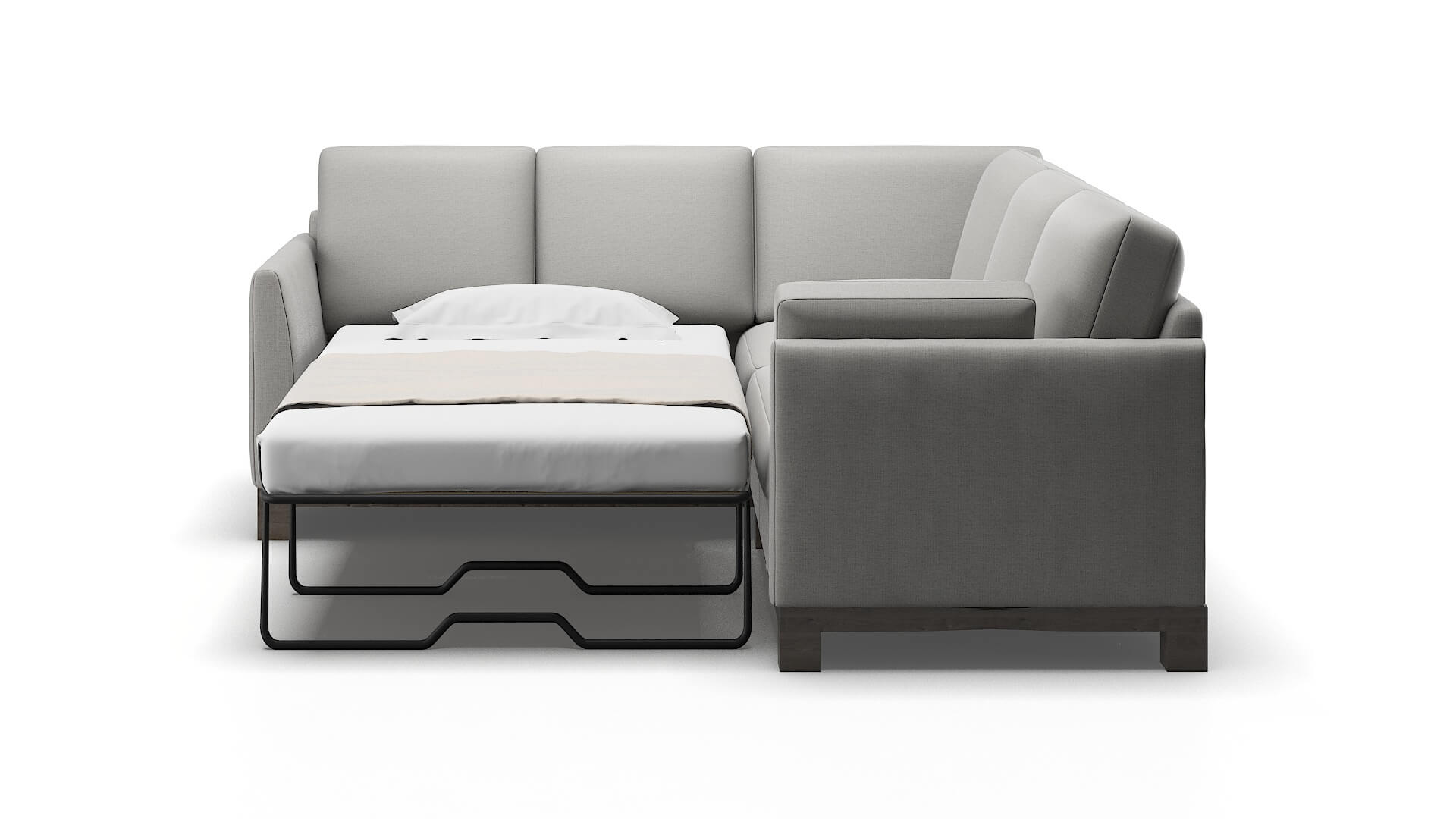Dover Parker Silver Sectional Sleeper Espresso legs 1